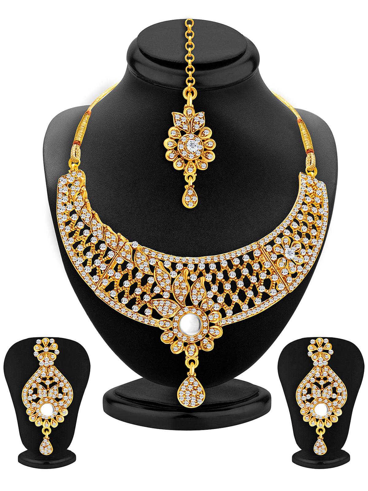 Sukkhi Attractive Gold Plated Ad Necklace Set For Women 2509NADP1050