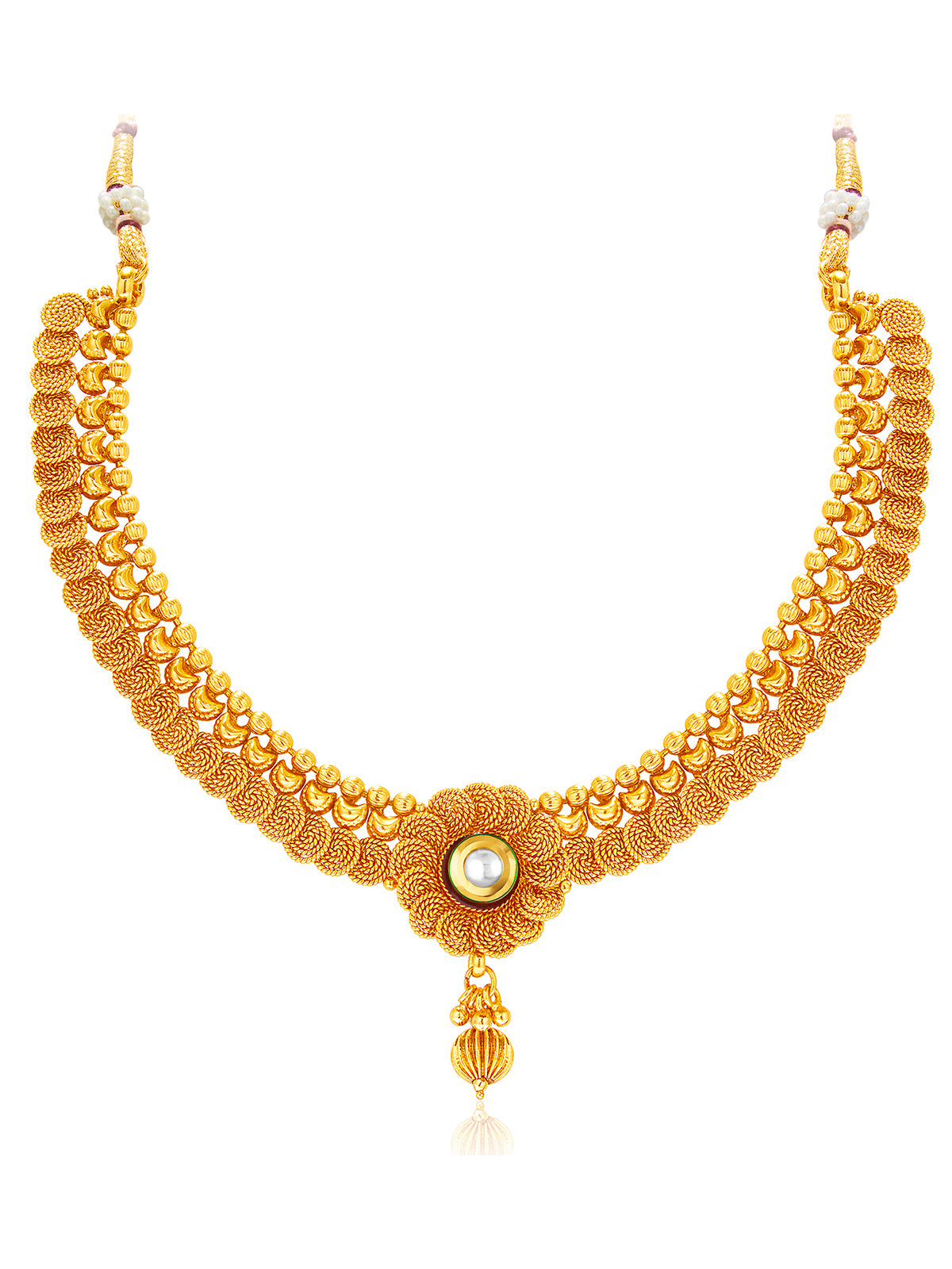 Sukkhi Floral Gold Plated Kundan Choker Necklace Set For Women 2550NGLDPP1800
