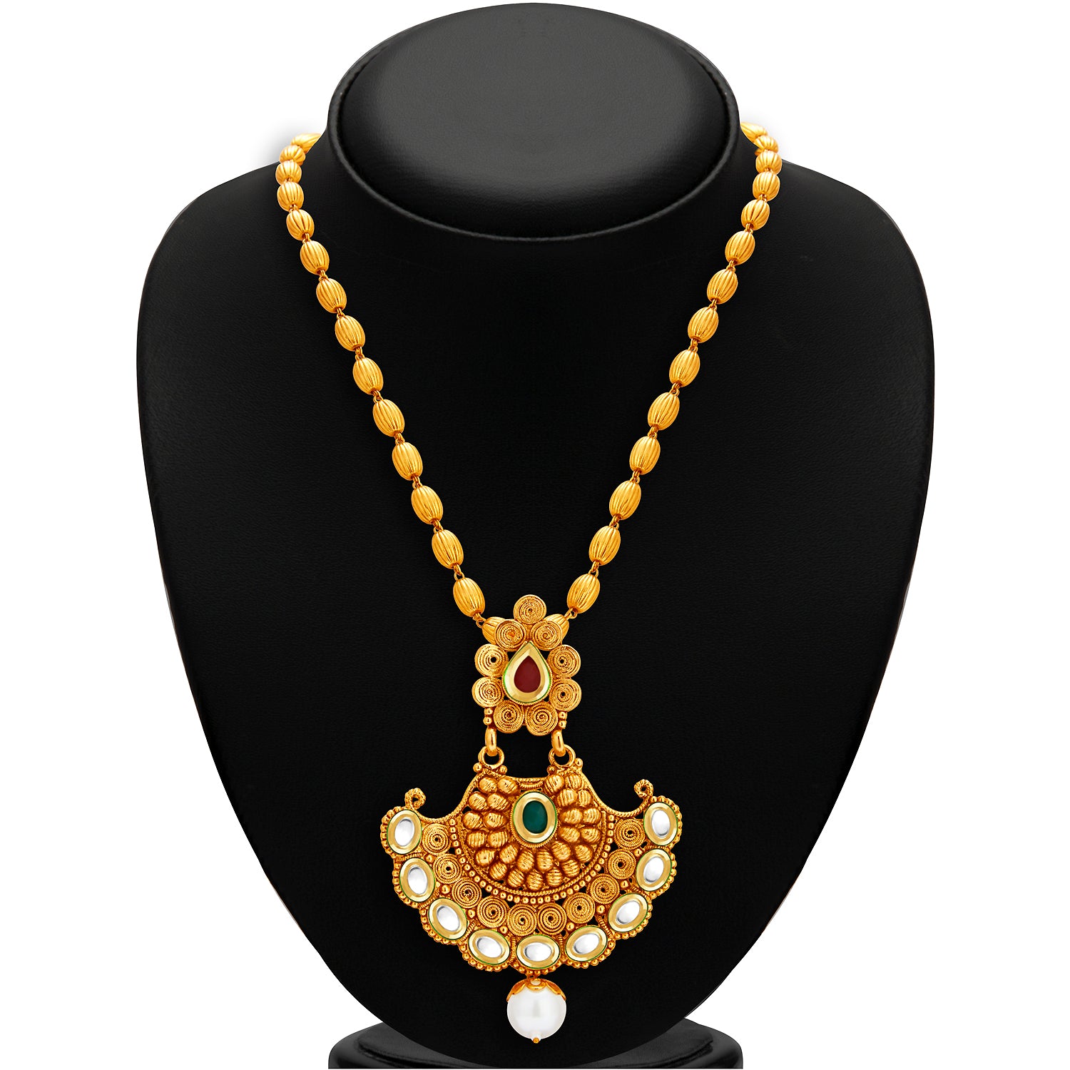 Sukkhi Marvelous Gold Plated Kundan Long Haram Necklace Set For Women 2580NKDP900