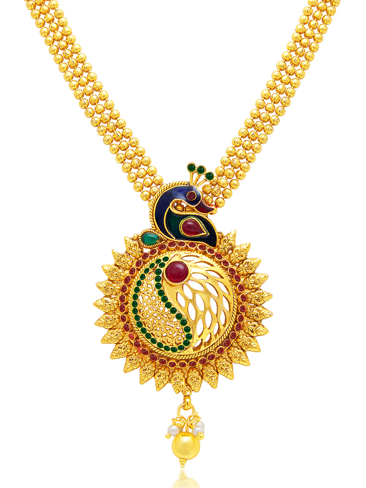 Sukkhi Exquisite Peacock Gold Plated Necklace Set For Women 3191NGLDPP800