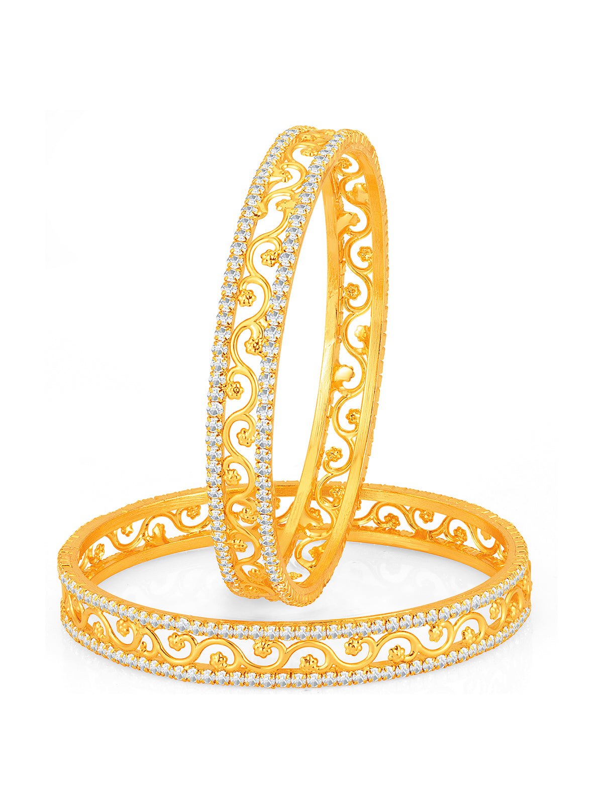 Sukkhi Incredible Gold Plated Set of 2 Austrian Diamond Bangles for Women 32005BADV750
