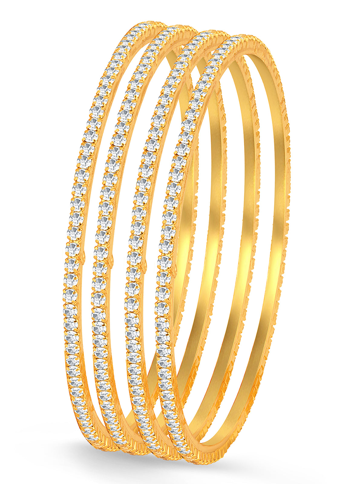 Sukkhi Classy Gold Plated Set of 4 Austrian Diamond Bangles for Women 32010BADV750