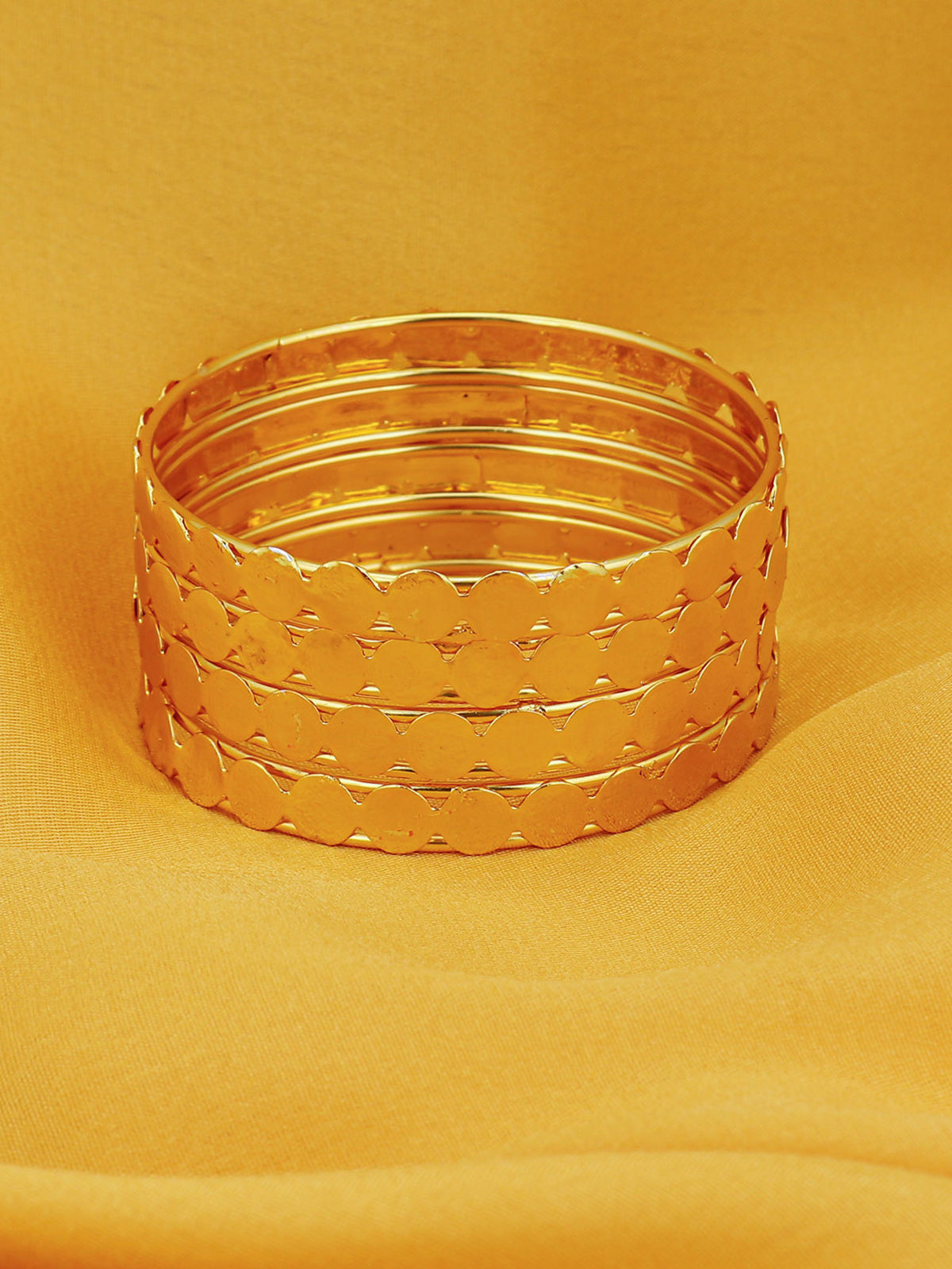 Sukkhi Glamorous Temple Jewellery Gold Plated Coin Bangles Set of 4 For Women 32083BGLDPP400