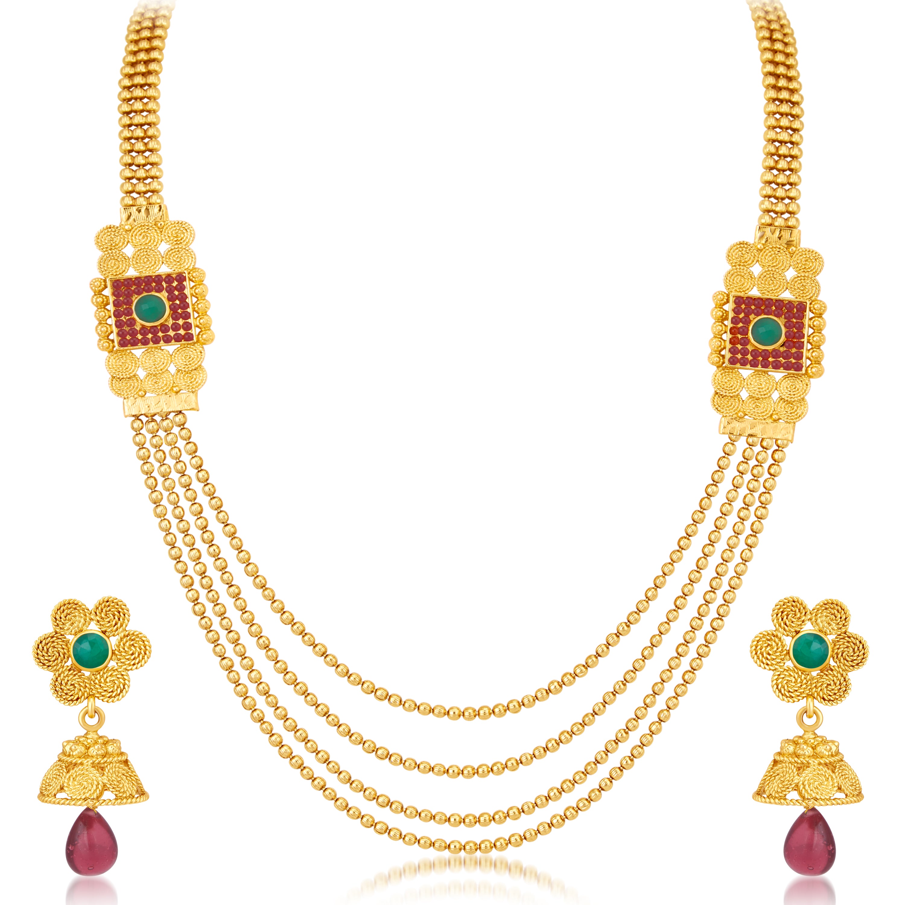 Sukkhi Astonish Jalebi 4 String Gold Plated Necklace Set For Women 3251NGLDPKN1000