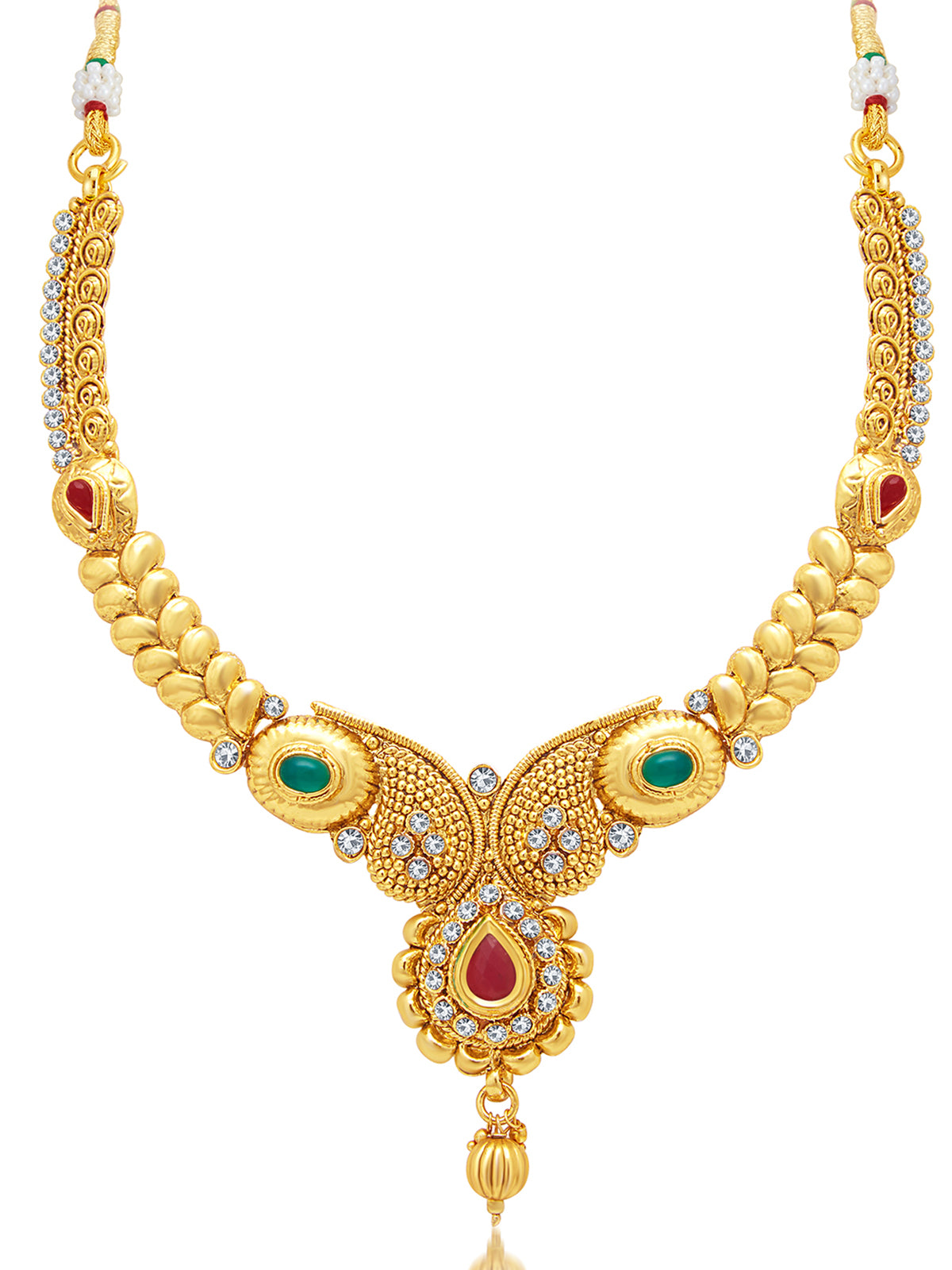 Sukkhi Gorgeous Gold Plated Austrian Diamond Choker Necklace Set For Women 3270NGLDPJ1400