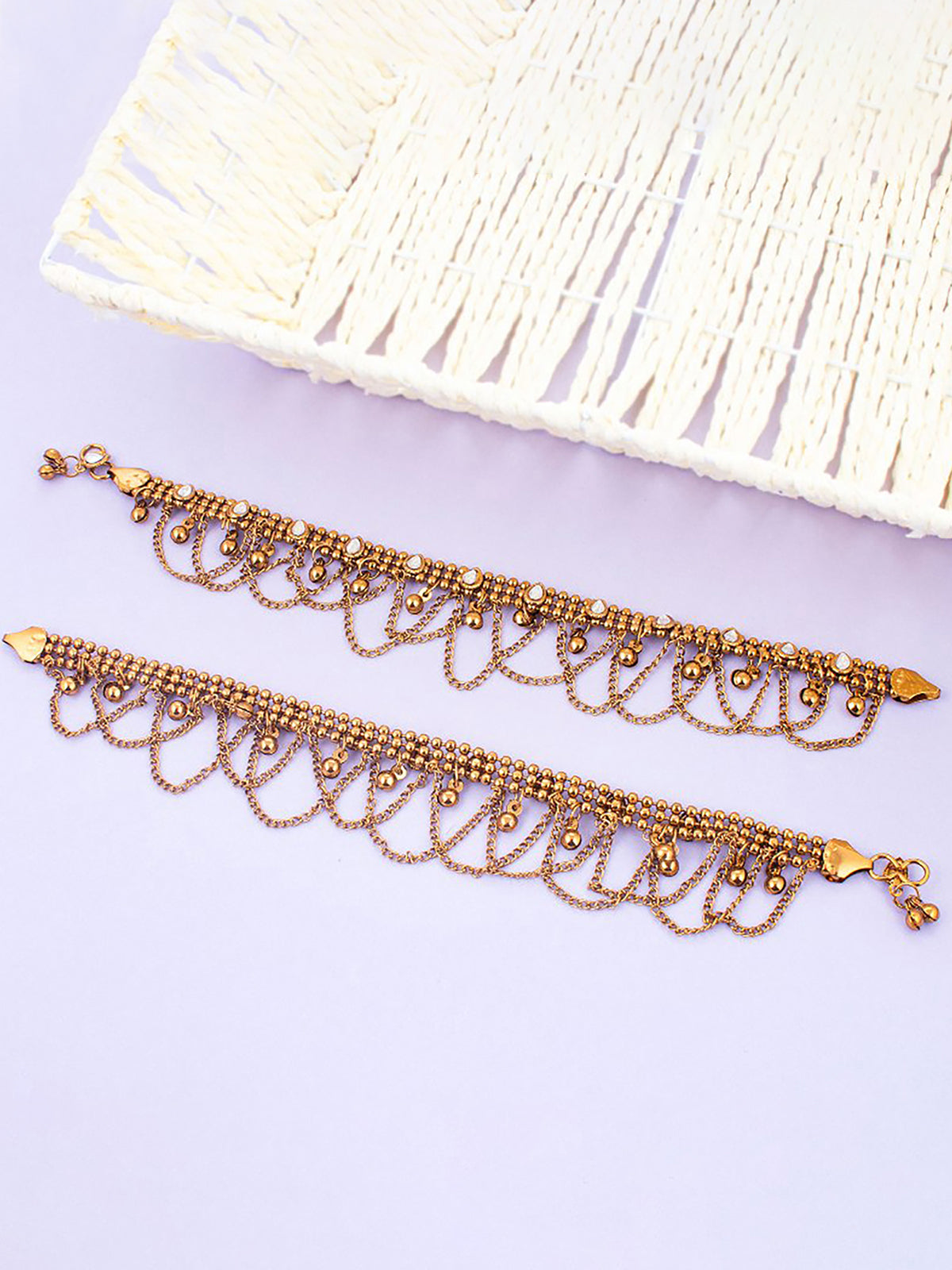 Sukkhi Intricately Gold Plated Anklet For Women A103220