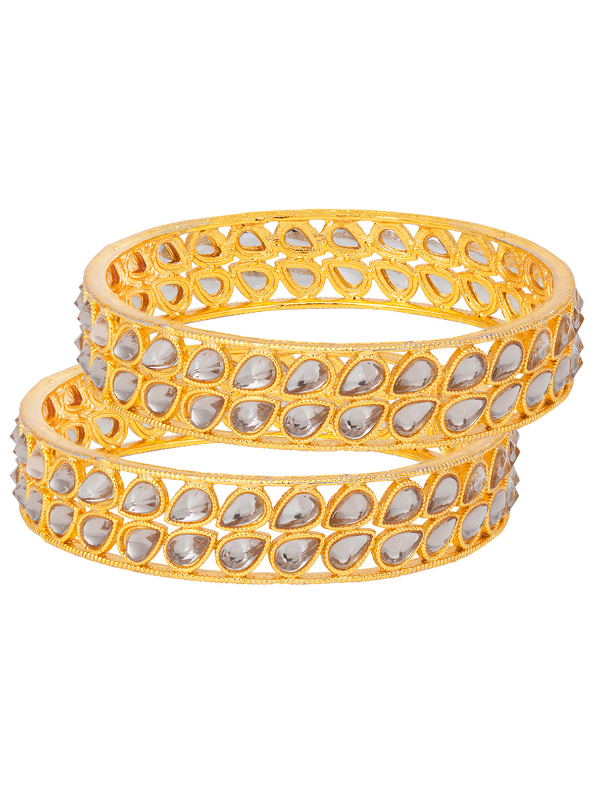 Sukkhi Beguiling Gold Plated Kundan (Set of 2) Bangle For Women B100503