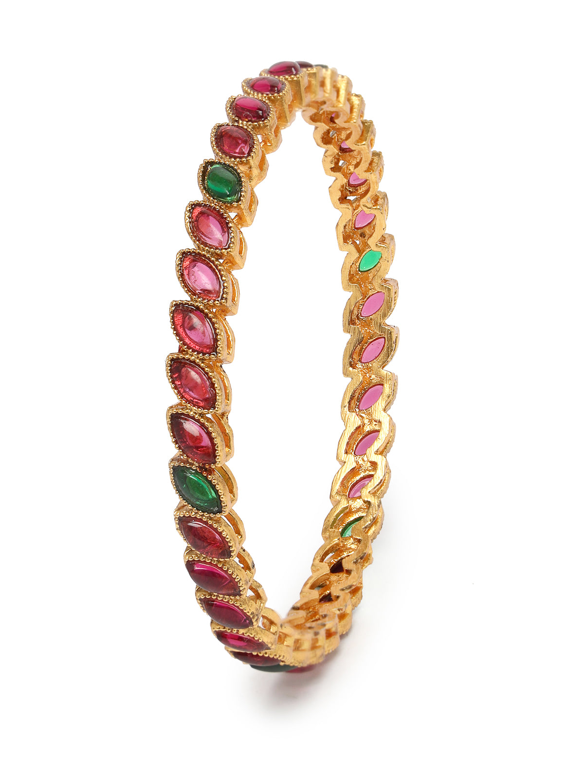 Sukkhi Attractive Gold Plated Red And Green Bracelet Bangle Jewellery Set for Women & Girls | Set of 4 Latest Design | Birthday Anniversary Gift for Women|B105866