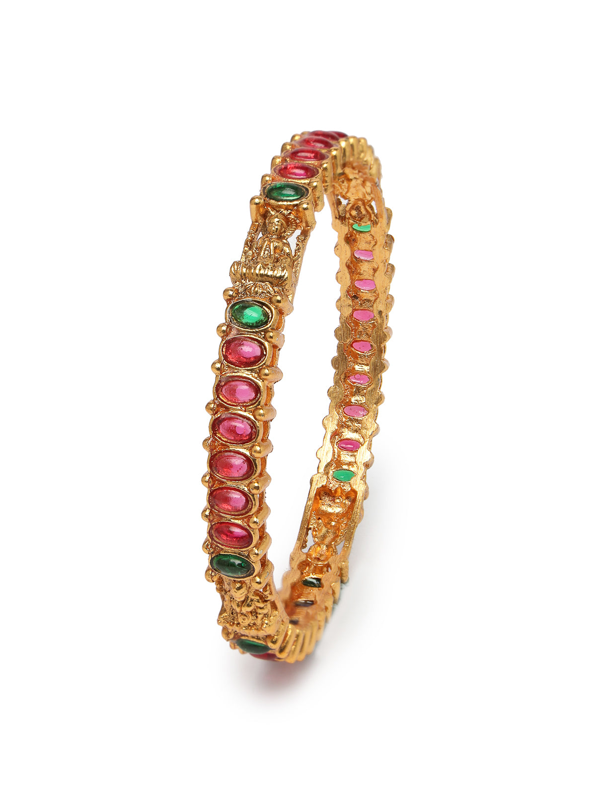 Sukkhi Beautiful Traditional Gold Plated Red And Green Bracelet Bangle Set Jewellery for Women & Girls | Set of 4 Latest Design | Birthday Anniversary Gift for Women|B105868