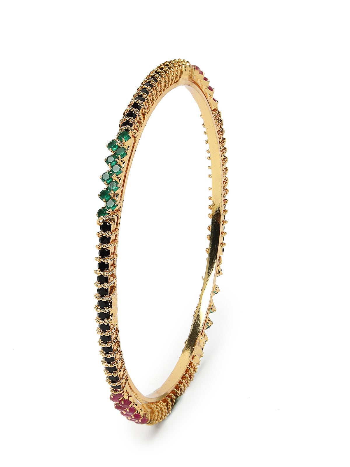 Sukkhi Classical Gold Plated Red And Green Thin Bracelet Bangle Set Jewellery for Women & Girls | Set of 4 Latest Design | Birthday Anniversary Gift for Women|B105871
