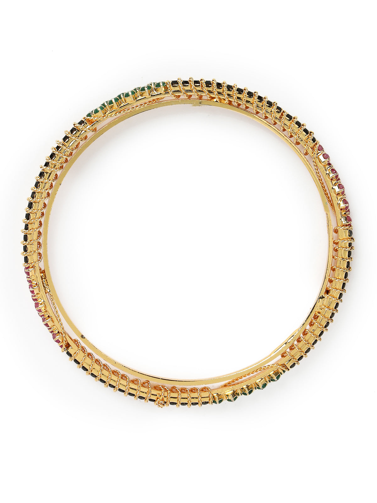 Sukkhi Classical Gold Plated Red And Green Thin Bracelet Bangle Set Jewellery for Women & Girls | Set of 4 Latest Design | Birthday Anniversary Gift for Women|B105871