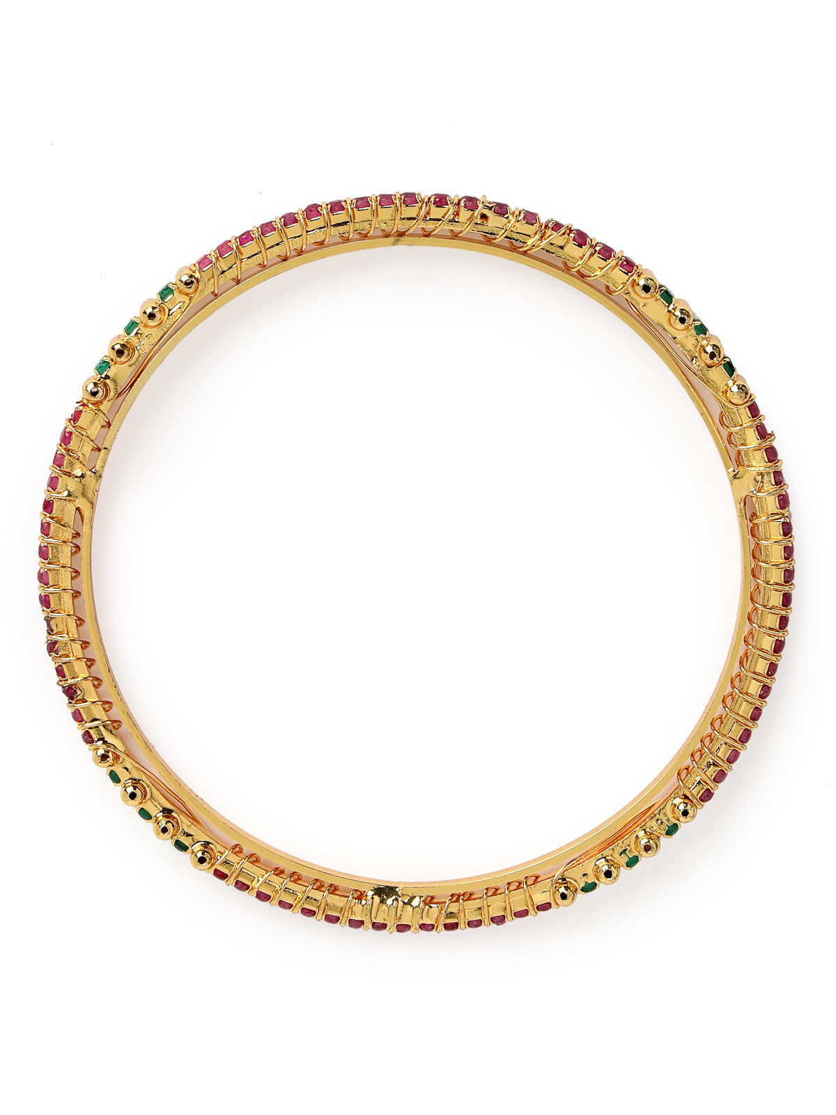Sukkhi Bewitching Stylish Gold Plated Red And Green Thin Bracelet Bangle Set Jewellery for Women & Girls | Set of 4 Latest Design | Birthday Anniversary Gift for Women|B105872
