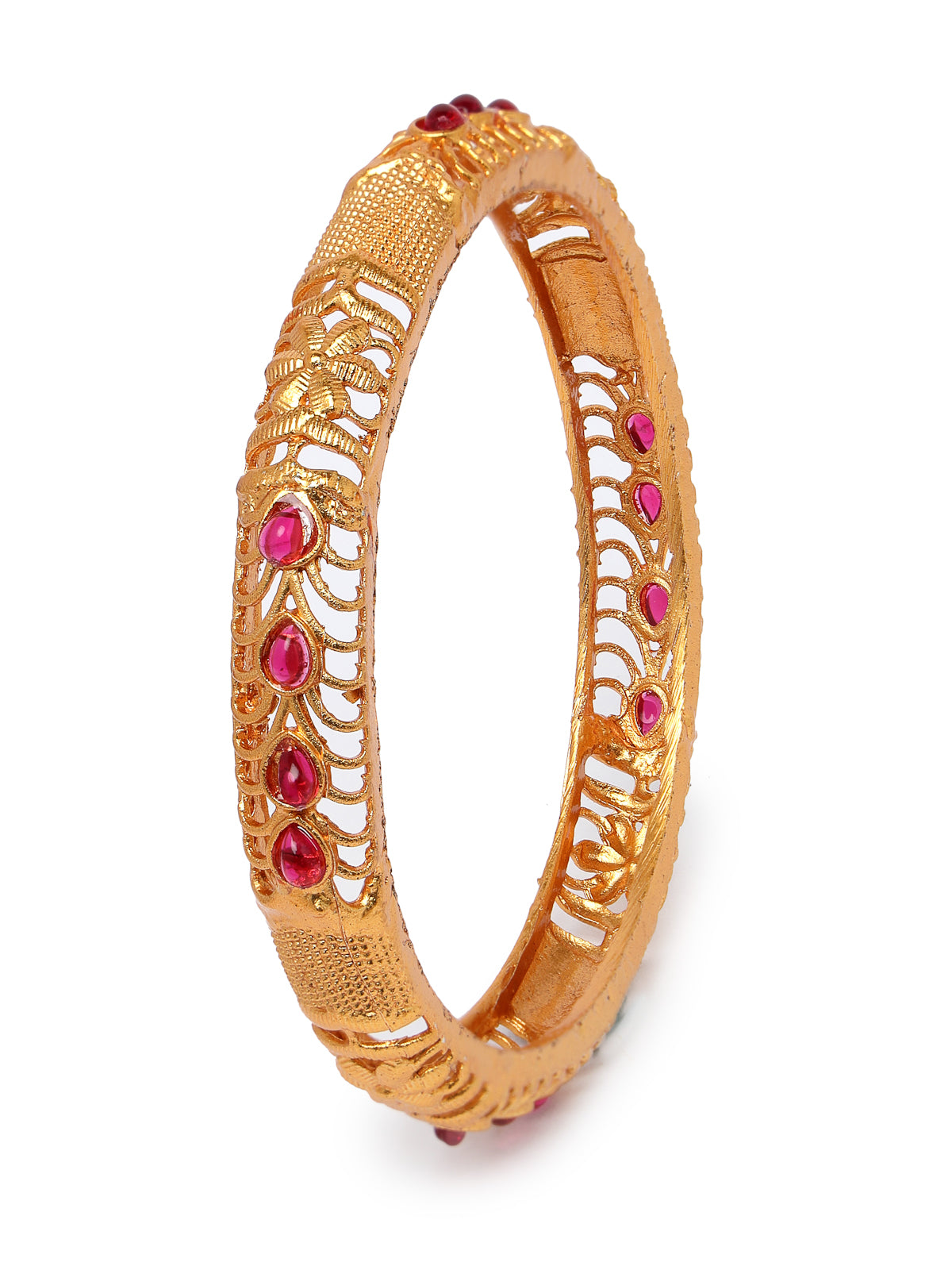 Sukkhi Lavish Gold Plated Red Bracelet Bangle Set Jewellery for Women & Girls | Set of 4 Latest Design | Birthday Anniversary Gift for Women|B105881