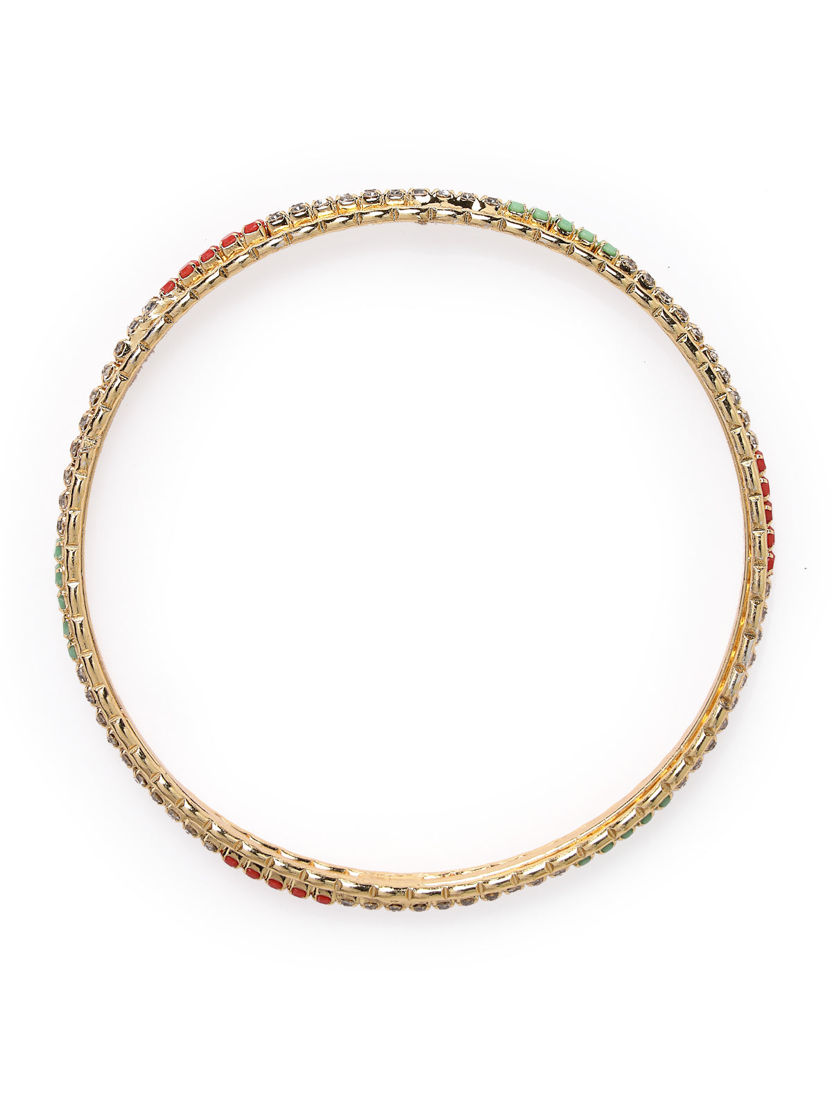 Sukkhi Exotic Gold Plated Multicolor White AD Stones Set of 4 Thin Bracelet/Bangle Set Jewellery for Women & Girls|Latest Design|Birthday Anniversary Gift for Women|B105896