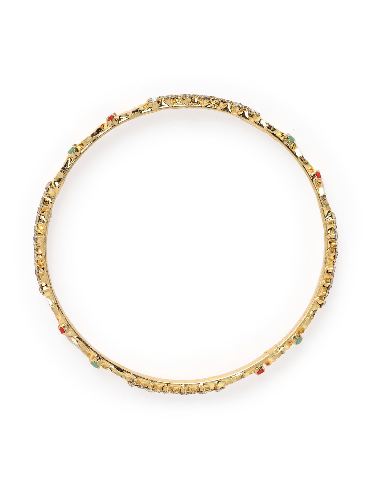 Sukkhi Admirable Gold Plated Multicolor White AD Stones Set of 2 Bracelet Bangle Set Jewellery for Women & Girls|Latest Design|Birthday Anniversary Gift for Women|B105897