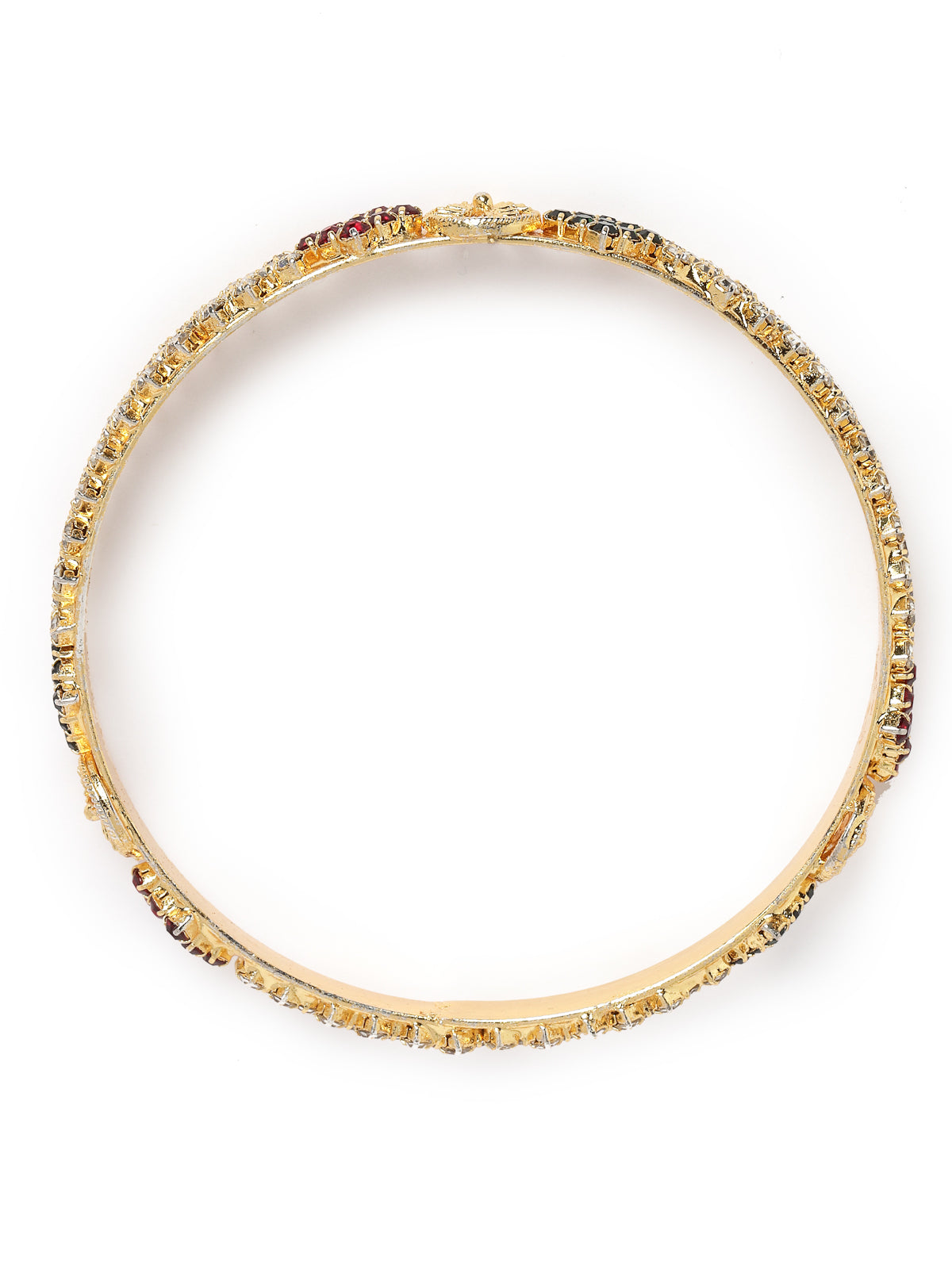 Sukkhi Beautiful Gold Plated Multicolor AD Stones Set of 2 Bracelet Bangle Set Jewellery for Women & Girls|Latest Design|Birthday Anniversary Gift for Women|B105898
