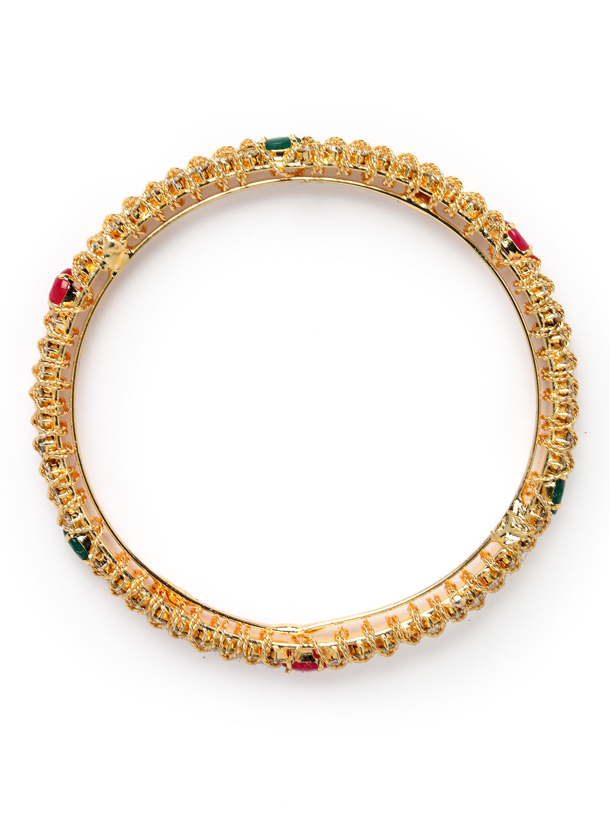 Sukkhi Attractive Gold Plated Multicolor White AD Stones Studded Set of 2 Bracelet Bangle Set Jewellery for Women & Girls|Latest Design|Birthday Anniversary Gift for Women|B105900