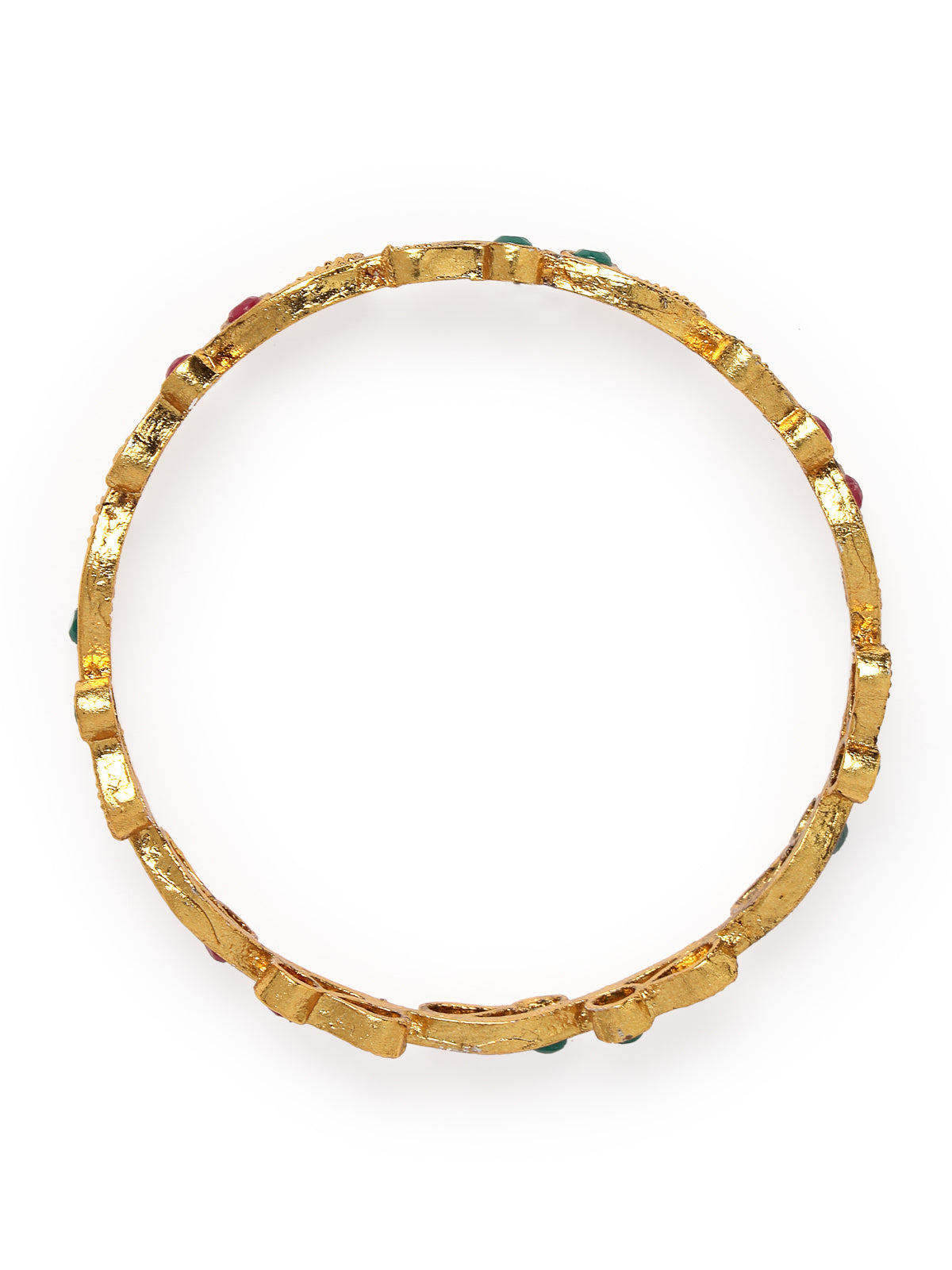Sukkhi Classical Leaf Gold Plated Red And Green Bangle Set Jewellery for Women & Girls|Set of 4 Bracelet Latest Design|Birthday Anniversary Gift for Women|B105905