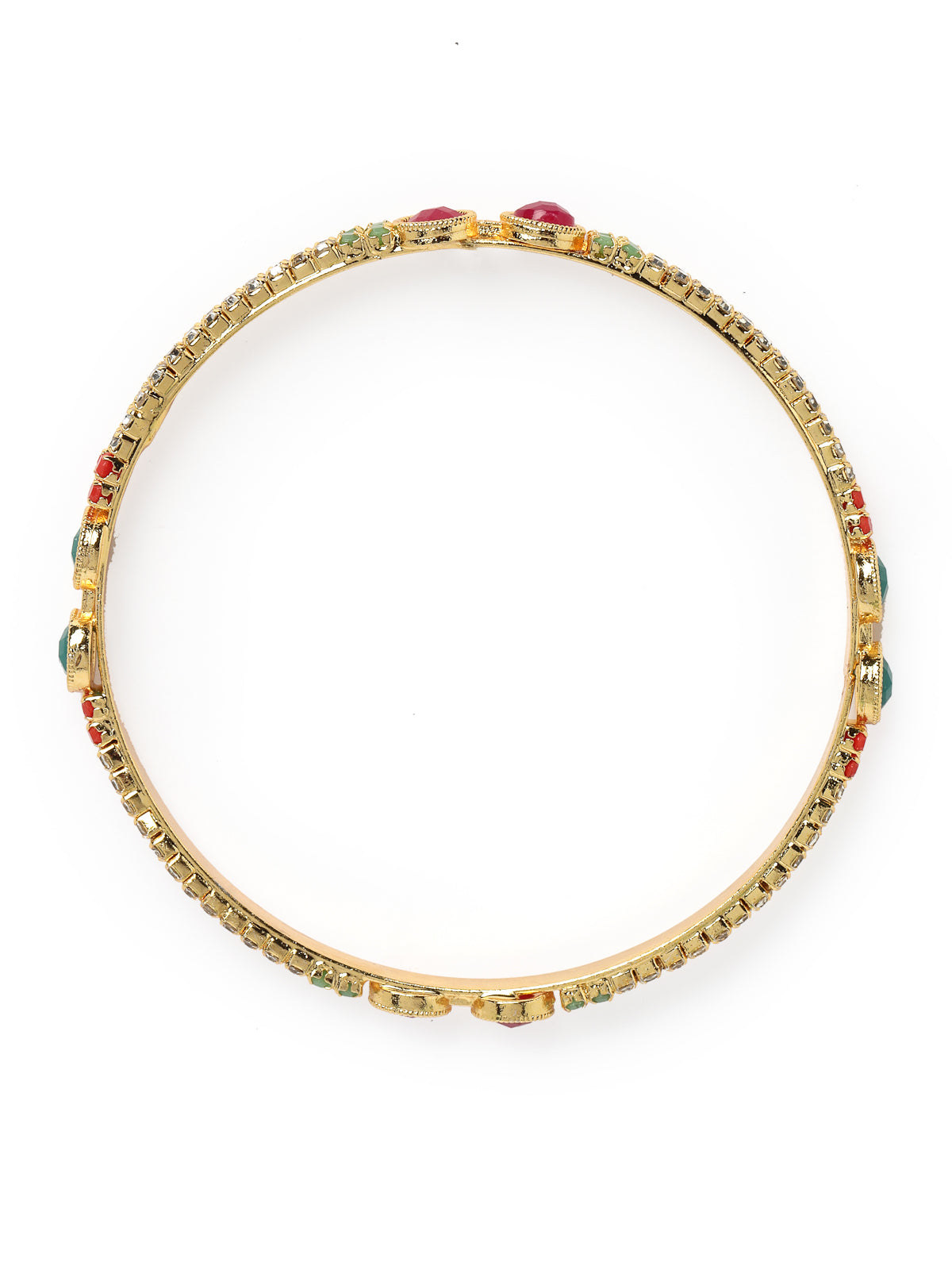 Sukkhi Iconic Gold Plated Multicolor White AD Stones Thin Bracelet Bangle Set Jewellery for Women & Girls|Set of 2 Latest Design|Birthday Anniversary Gift for Women|B105912