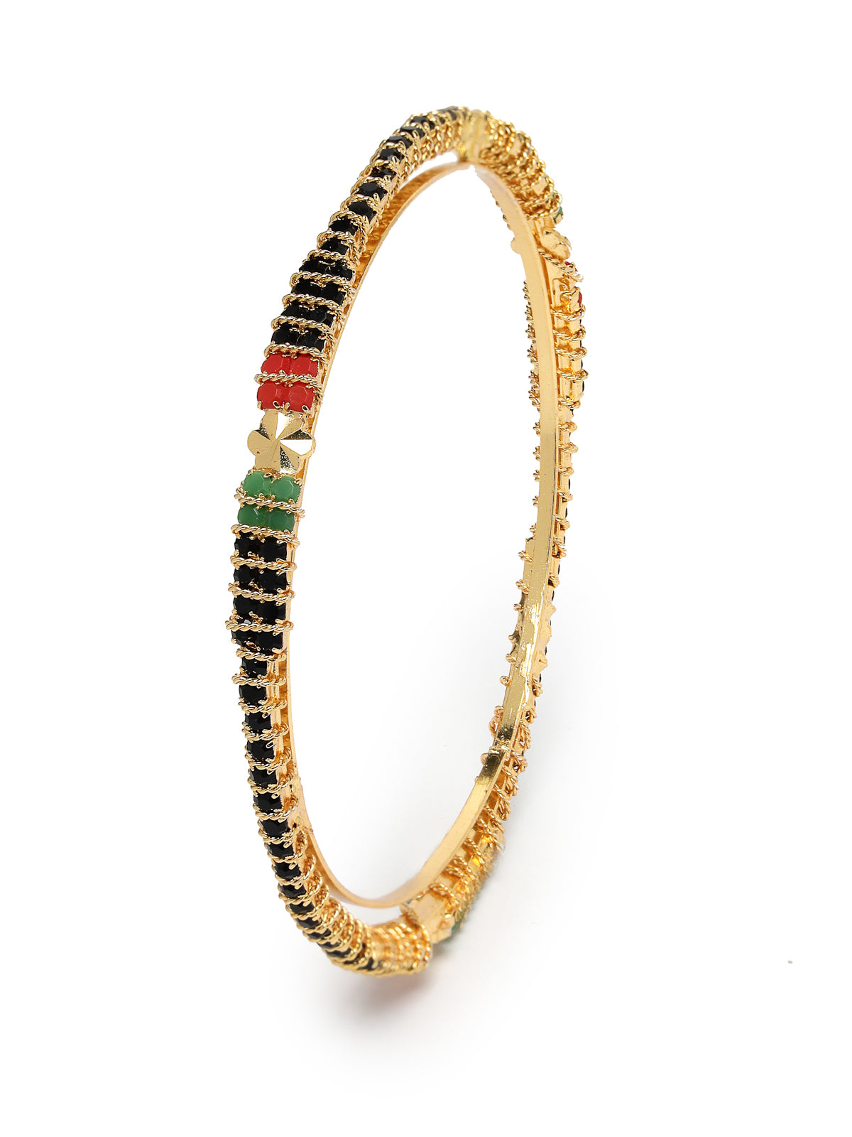 Sukkhi Impressive Gold Plated Red And Green Thin Bracelet Bangle Set Jewellery for Women & Girls|Set of 4 Latest Design|Birthday Anniversary Gift for Women|B105914