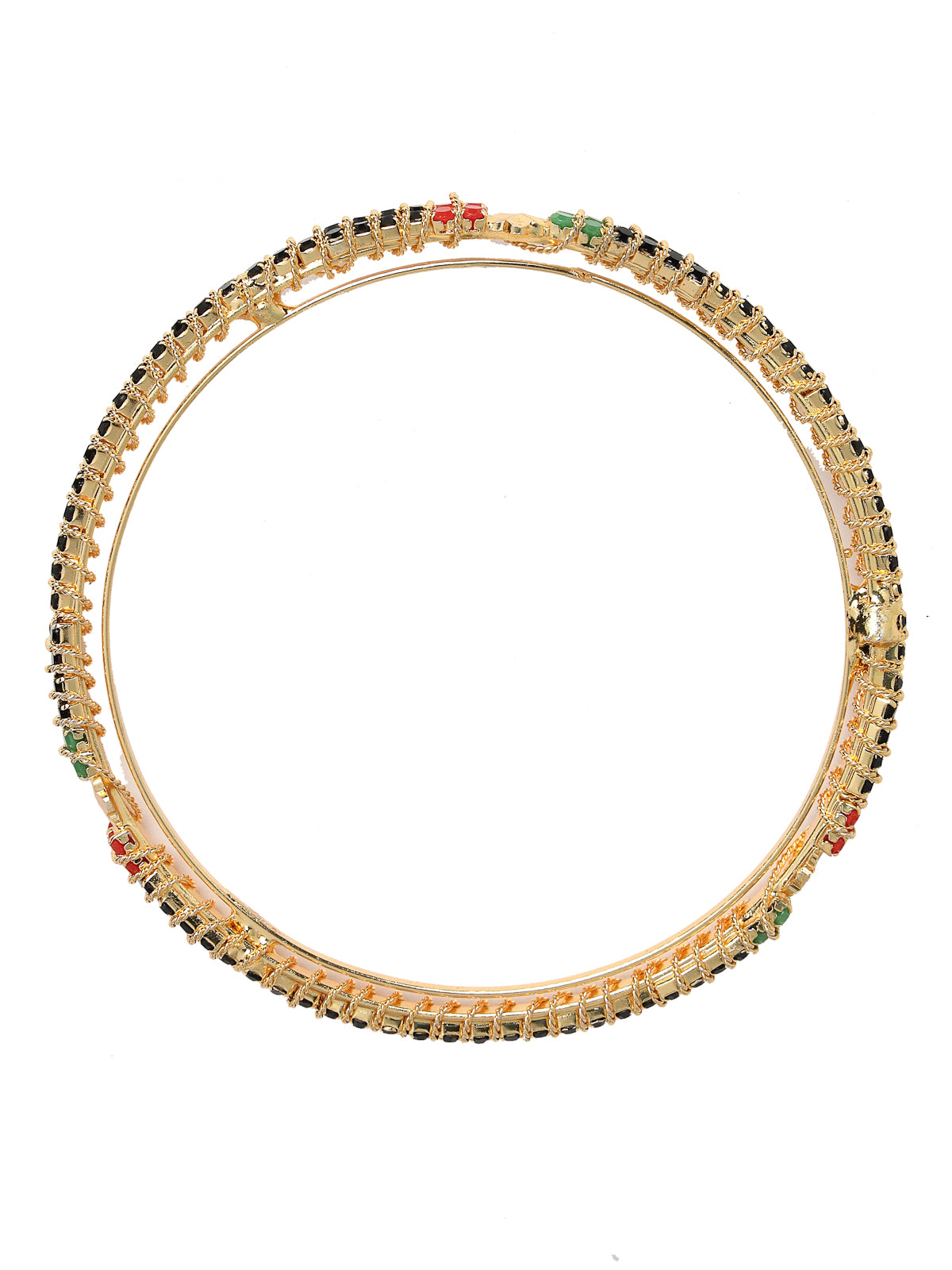 Sukkhi Impressive Gold Plated Red And Green Thin Bracelet Bangle Set Jewellery for Women & Girls|Set of 4 Latest Design|Birthday Anniversary Gift for Women|B105914