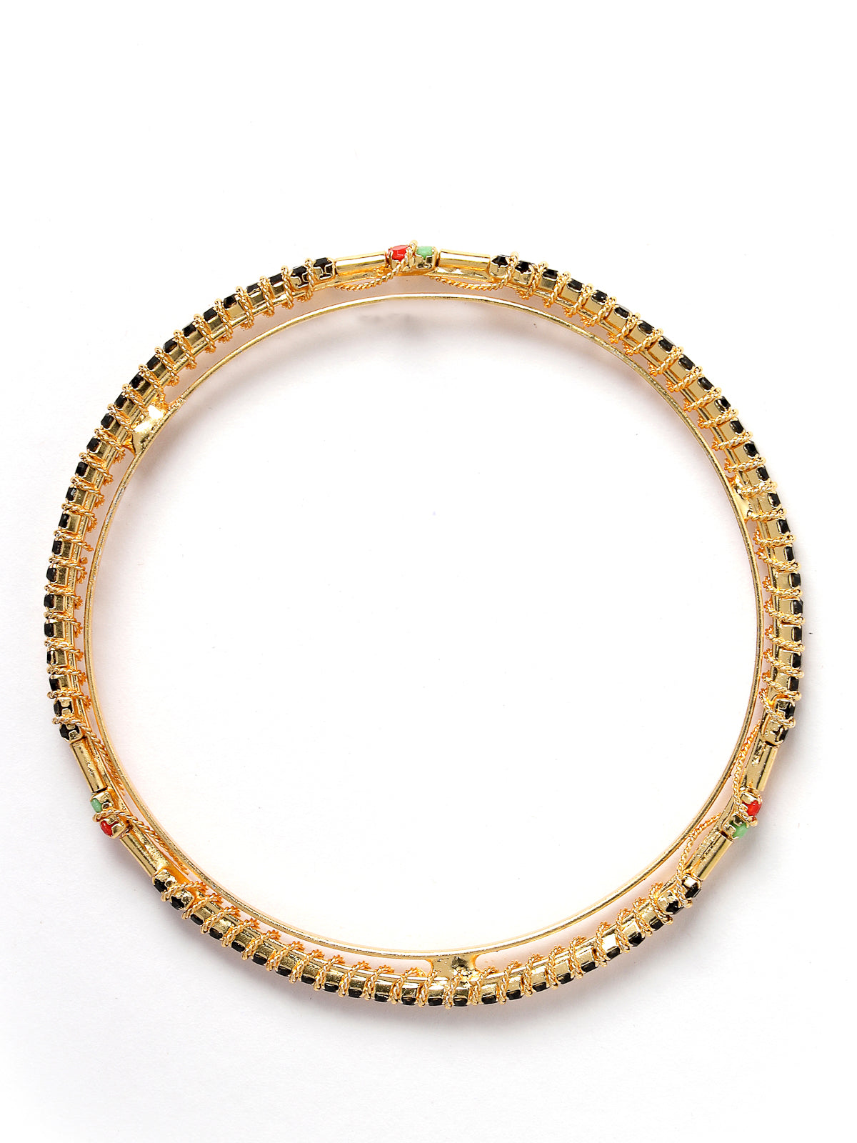 Sukkhi Incredible Fashionable Gold Plated Red And Green Thin Bracelet Bangle Set Jewellery for Women & Girls|Set of 4 Latest Design|Birthday Anniversary Gift for Women|B105916