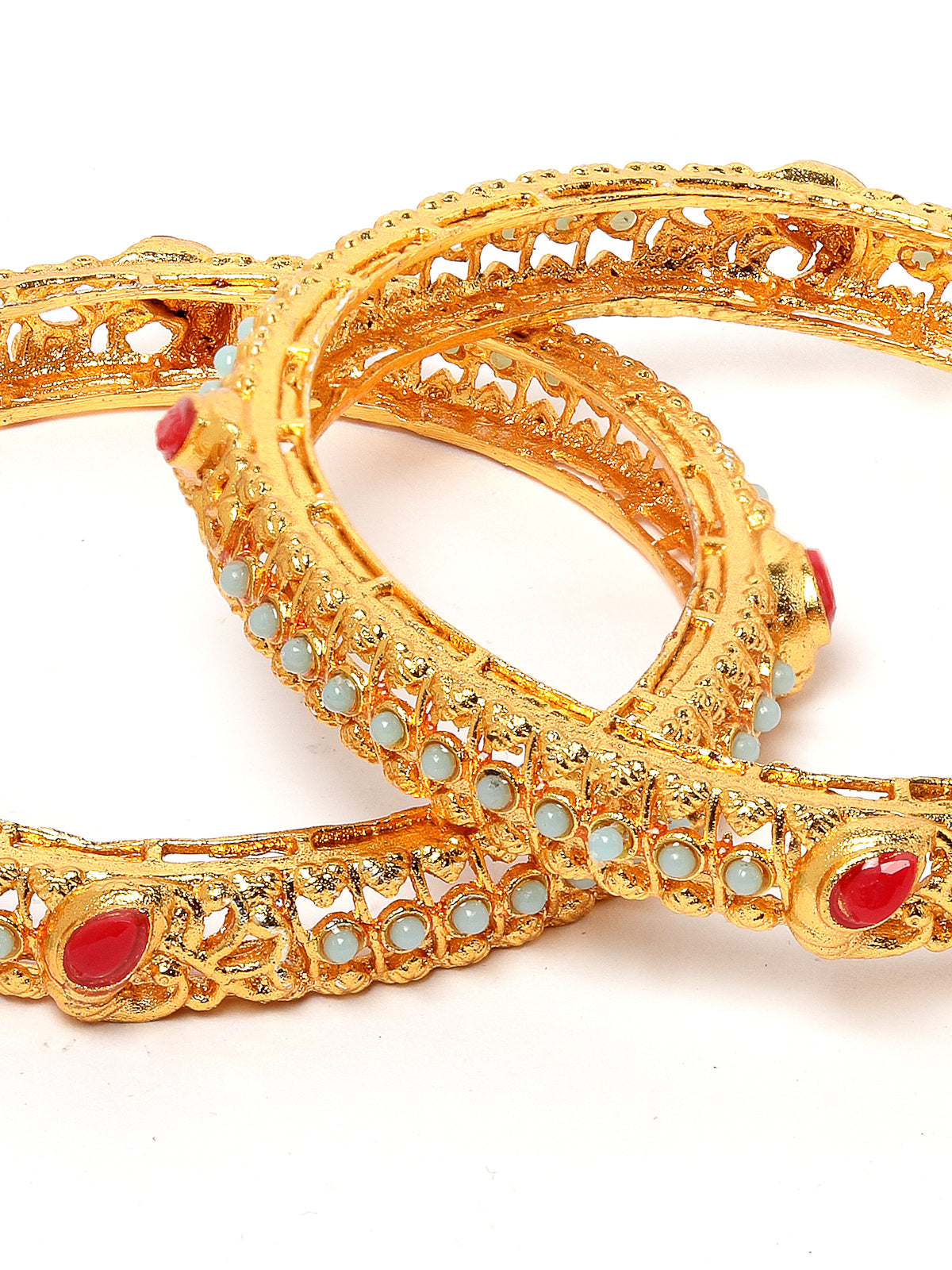 Sukkhi Indian Traditional Gold Plated Multicolor Bracelet Bangle Set Jewellery for Women & Girls|Set of 2 Latest Design|Birthday Anniversary Gift for Women|B105923