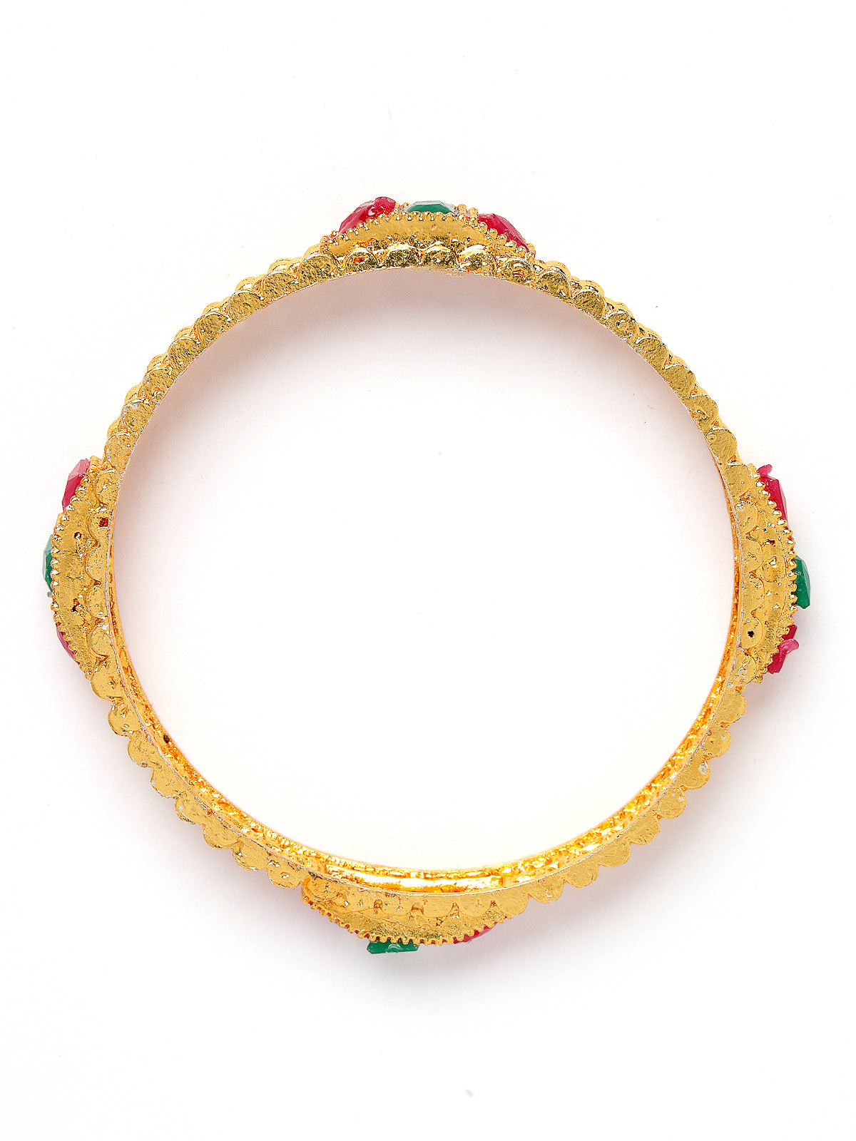 Sukkhi Terrific Stylish Traditional Gold Plated Red And Green Bracelet Bangle Set Jewellery for Women & Girls|Set of 6 Latest Design|Birthday Anniversary Gift for Women|B105935