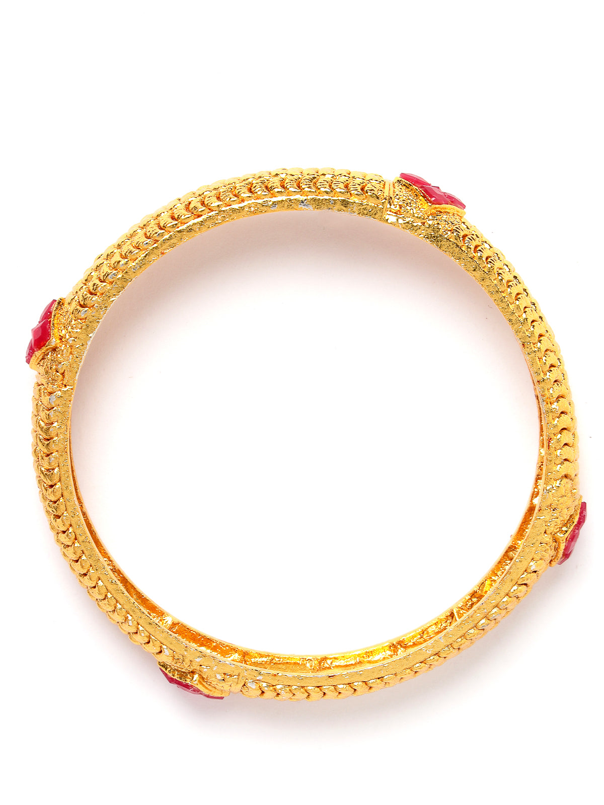 Sukkhi Elegant Gold Plated Red Color Bracelet Bangle Set Jewellery for Women & Girls|Set of 6 Latest Design|Birthday Anniversary Gift for Women|B105937