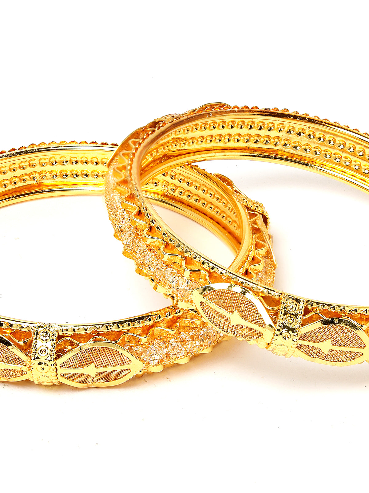 Sukkhi Attractive Gold Plated White Crystals Stones Bracelet Bangle Set Jewellery for Women & Girls|Set of 2 Latest Design|Birthday Anniversary Gift for Women|B105939