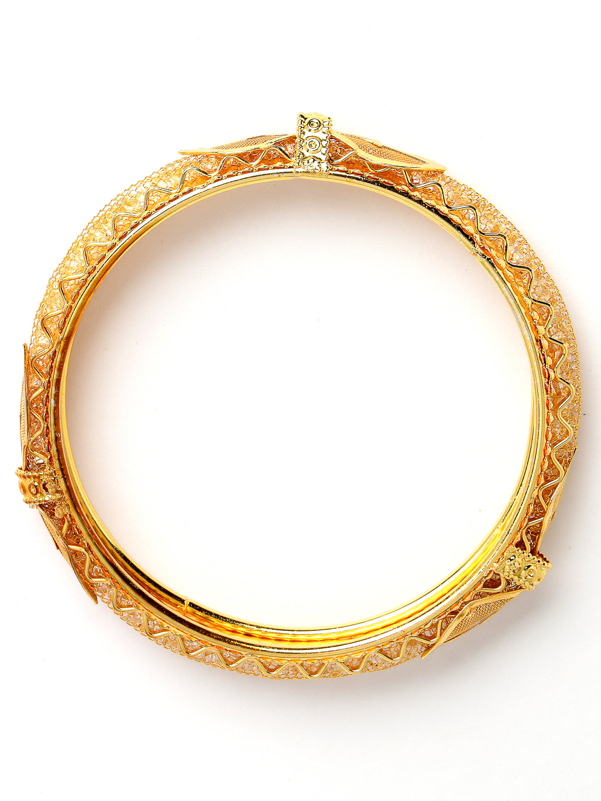 Sukkhi Attractive Gold Plated White Crystals Stones Bracelet Bangle Set Jewellery for Women & Girls|Set of 2 Latest Design|Birthday Anniversary Gift for Women|B105939
