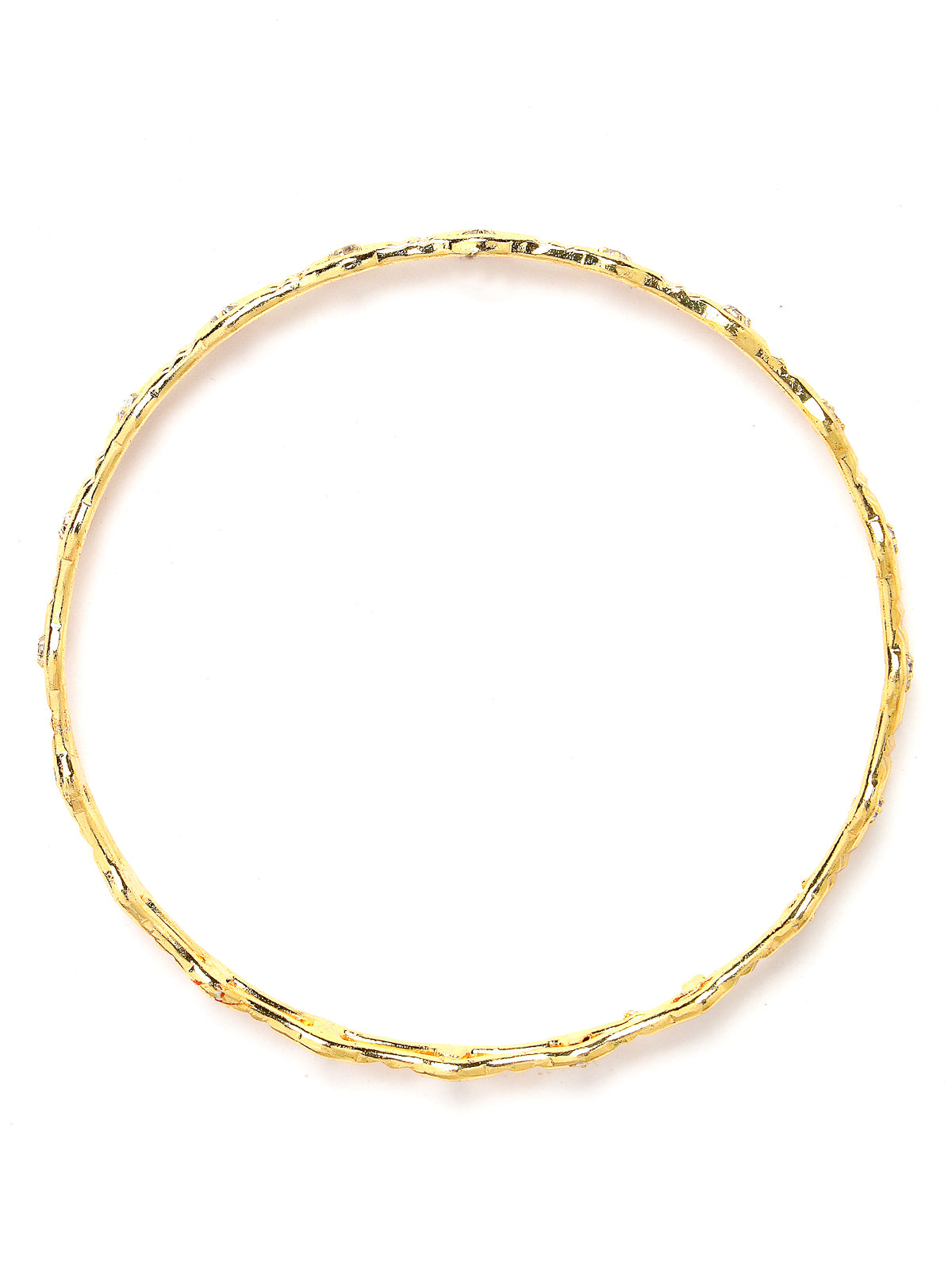 Sukkhi Decorative Gold Plated Golden AD Stones Thin Bracelet Bangle Set Jewellery for Women & Girls|Set of 2 Latest Design|Birthday Anniversary Gift for Women|B105956