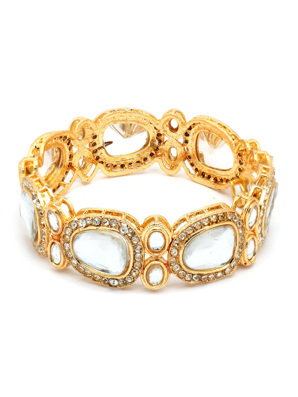 Sukkhi High-Class Stylish Fashion Design Gold Plated Kundan Studded Kada Bangle Jewellery For Women & Girls|Set of 2|Parineeti Chopra Inspired| B107292