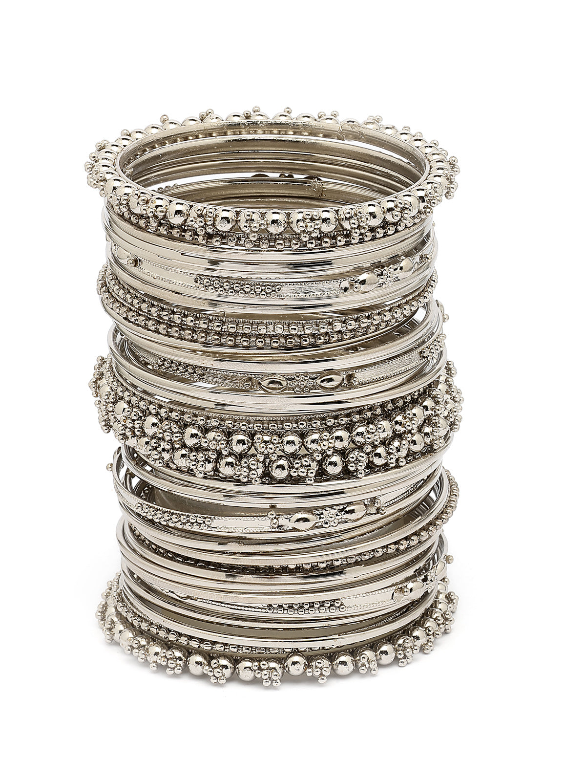 Sukkhi Impressive Oxidised Silver Plated Celebrity Inspired Bangle Jewellery For Women & Girls|Set of 40|B107295