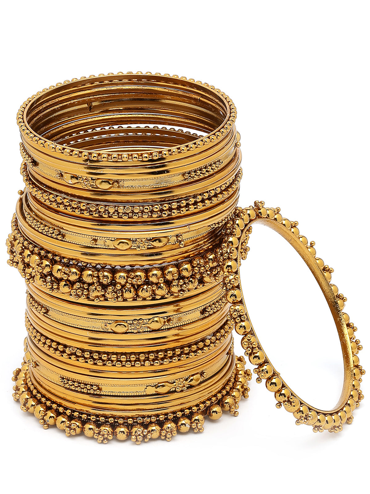 Sukkhi Impressive Traditional Oxidised Gold Plated Celebrity Inspired Bangle Jewellery For Women & Girls|Set of 40|B107297