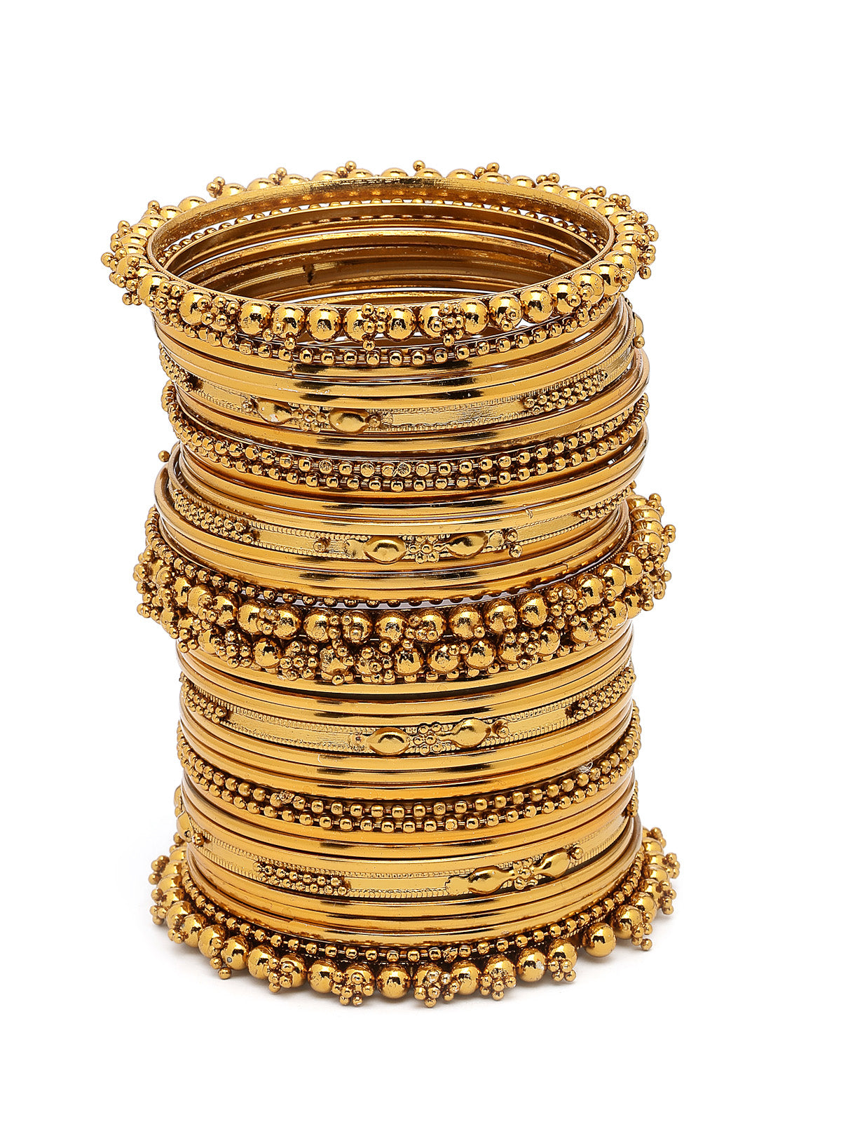 Sukkhi Impressive Traditional Oxidised Gold Plated Celebrity Inspired Bangle Jewellery For Women & Girls|Set of 40|B107297