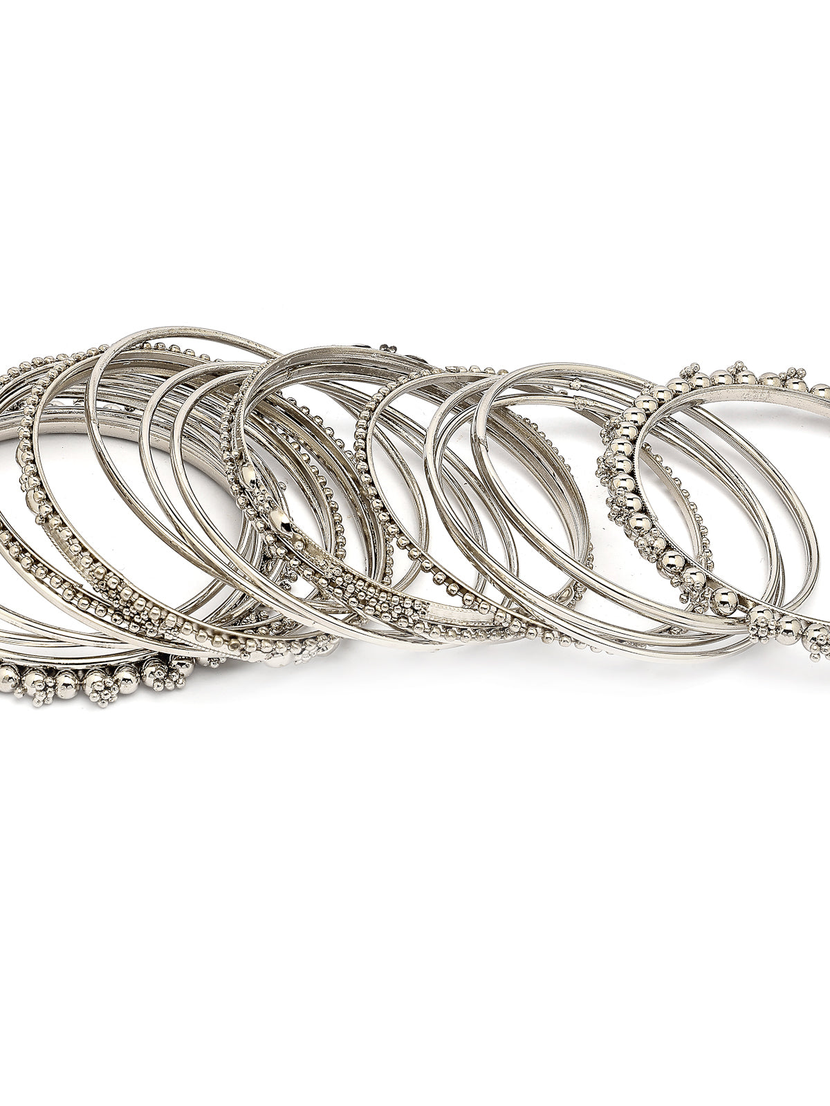 Sukkhi Impressive Oxidised Silver Plated Celebrity Inspired Bangle Jewellery For Women & Girls|Set of 40|B107299