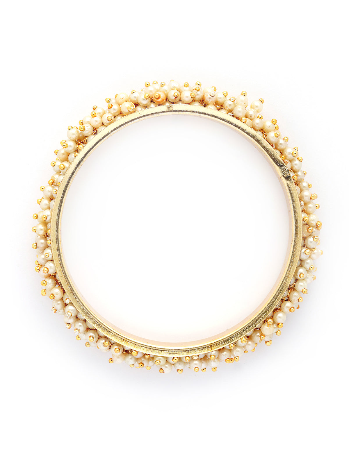 Sukkhi Graceful Stylish Gold Plated with Pearls Studded Kada Bangle Set of 2 Jewellery For Women & Girls|B107302