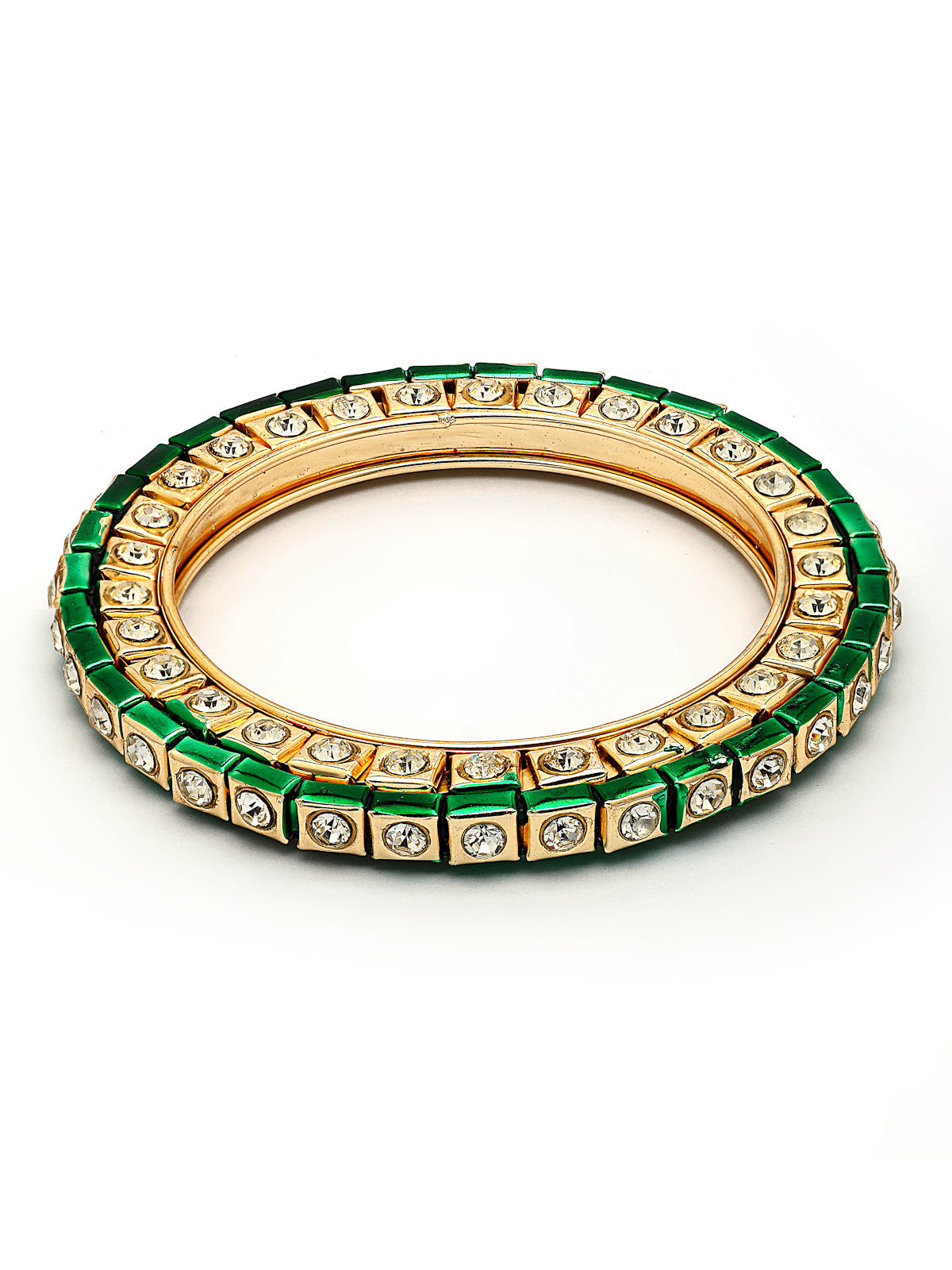 Sukkhi Ethnic Indian Stylish Gold Plated AD Stones with Meenakari Work Kada Bangle Set for Women & Girls|Jewellery for Party, Wedding, and Festive Occasions for Women|2 Bangles|B107562