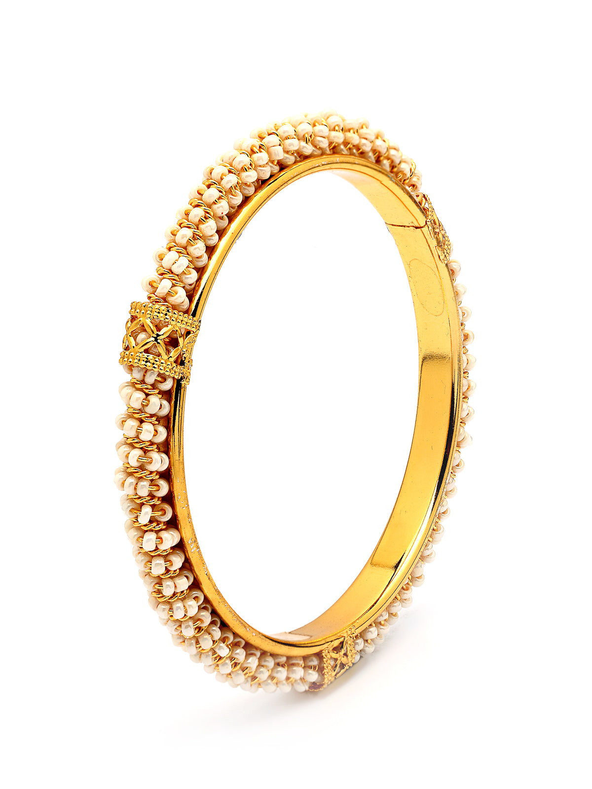 Sukkhi Trendy Handmade Gold Plated with Beaded Kada Bangle Set for Women & Girls|Jewellery for Party, Wedding, and Festive Occasions for Women|4 Bangles|B107565