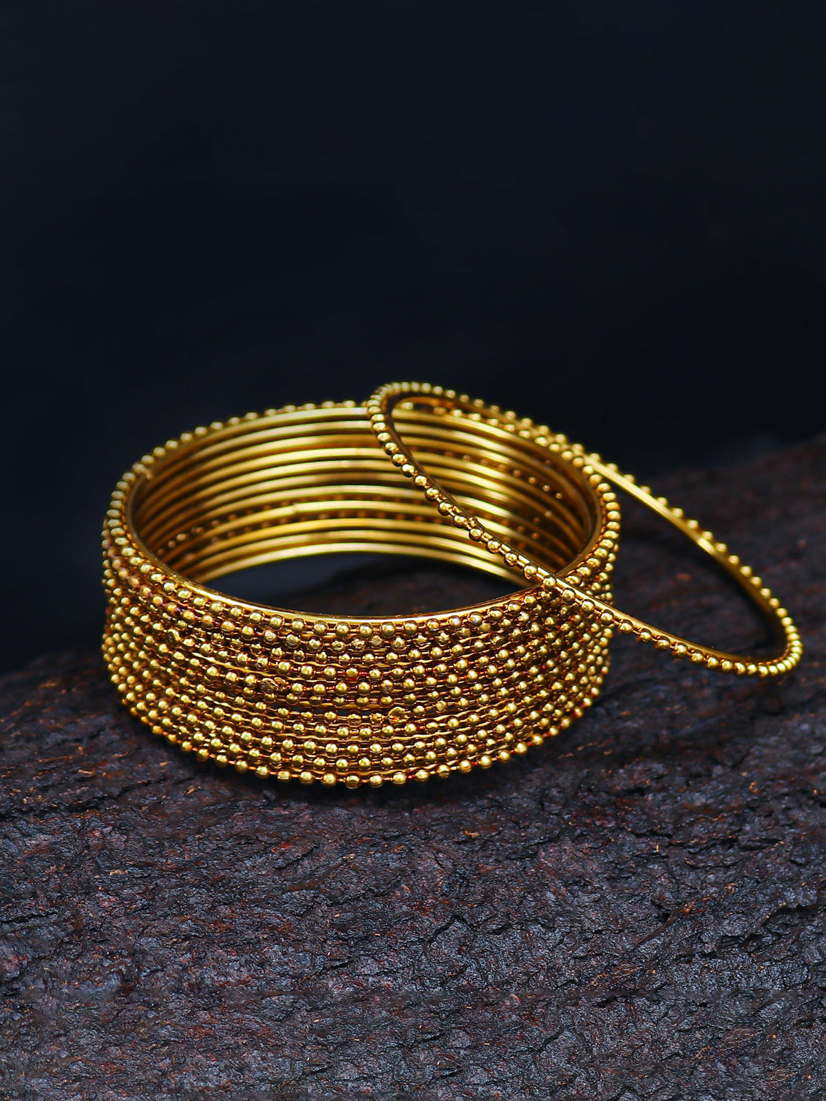 Sukkhi Glimmery Gold Plated Bangles Set of 12 For Women B71420GLDPKR300