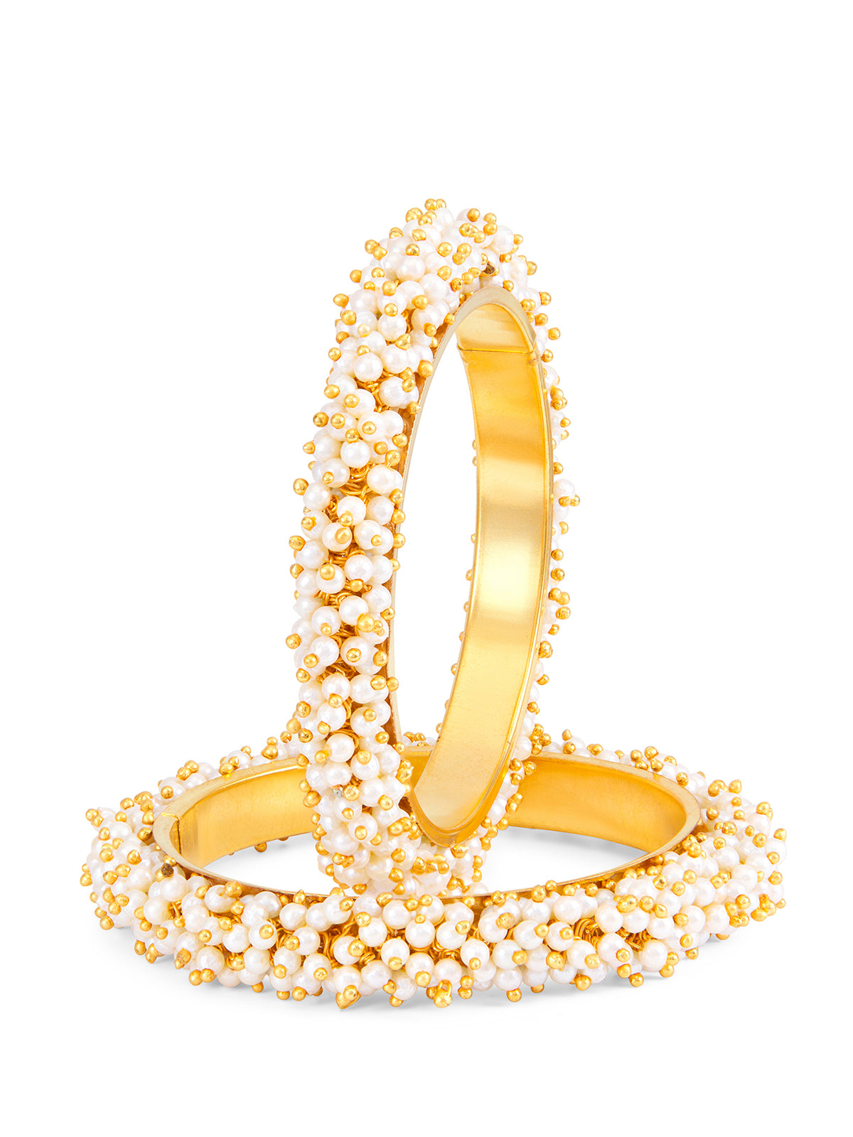 Sukkhi Ravishing Gold Plated Pearl Bangle Set of 2 for Women B71797GLDPKR092017