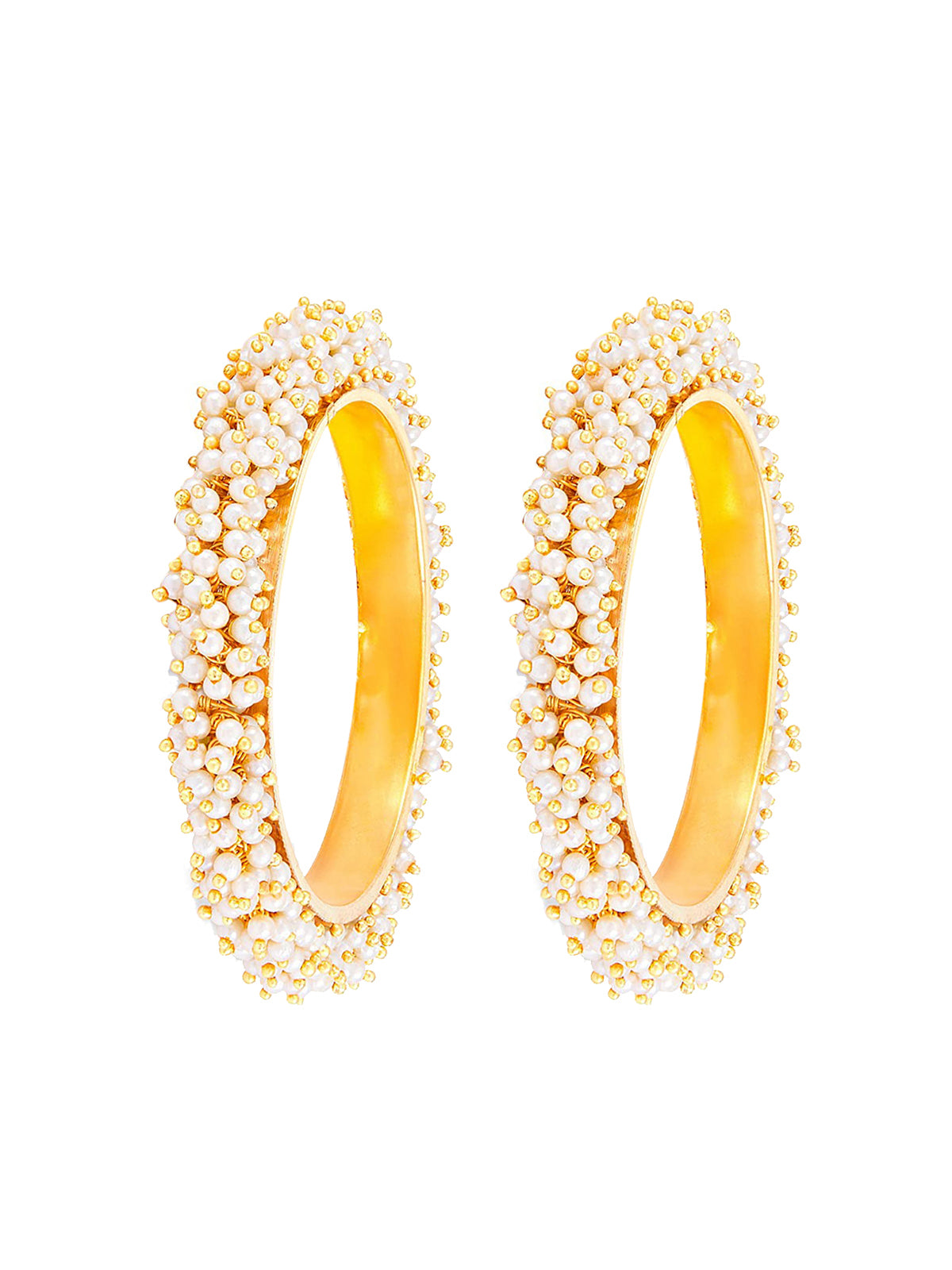 Sukkhi Ravishing Gold Plated Pearl Bangle Set of 2 for Women B71797GLDPKR092017