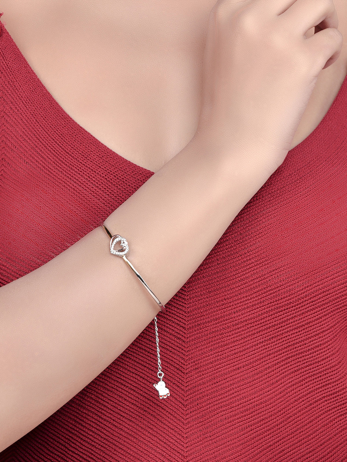 Pissara by Sukkhi Traditional 925 Sterling Silver Cubic Zirconia Bracelets For Women And Girls|with Authenticity Certificate, 925 Stamp & 6 Months Warranty BC104578
