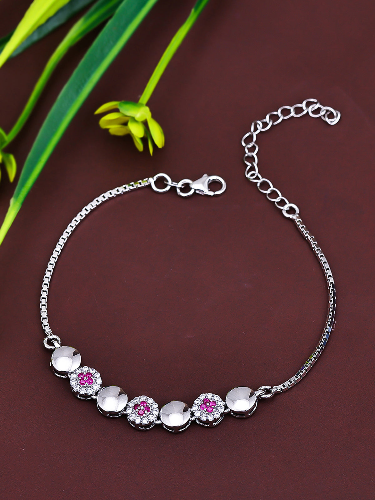 Pissara by Sukkhi Delicate 925 Sterling Silver Cubic Zirconia Bracelets For Women And Girls|with Authenticity Certificate, 925 Stamp & 6 Months Warranty BC104587