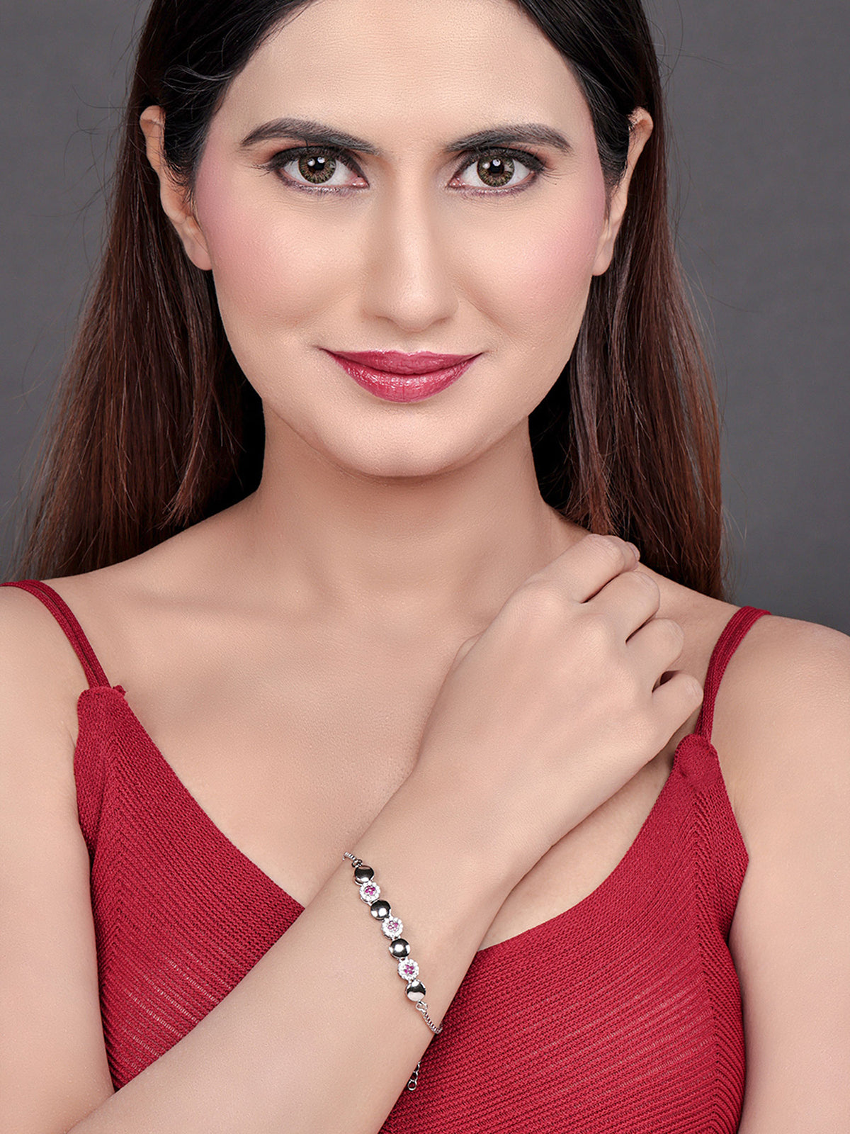 Pissara by Sukkhi Delicate 925 Sterling Silver Cubic Zirconia Bracelets For Women And Girls|with Authenticity Certificate, 925 Stamp & 6 Months Warranty BC104587