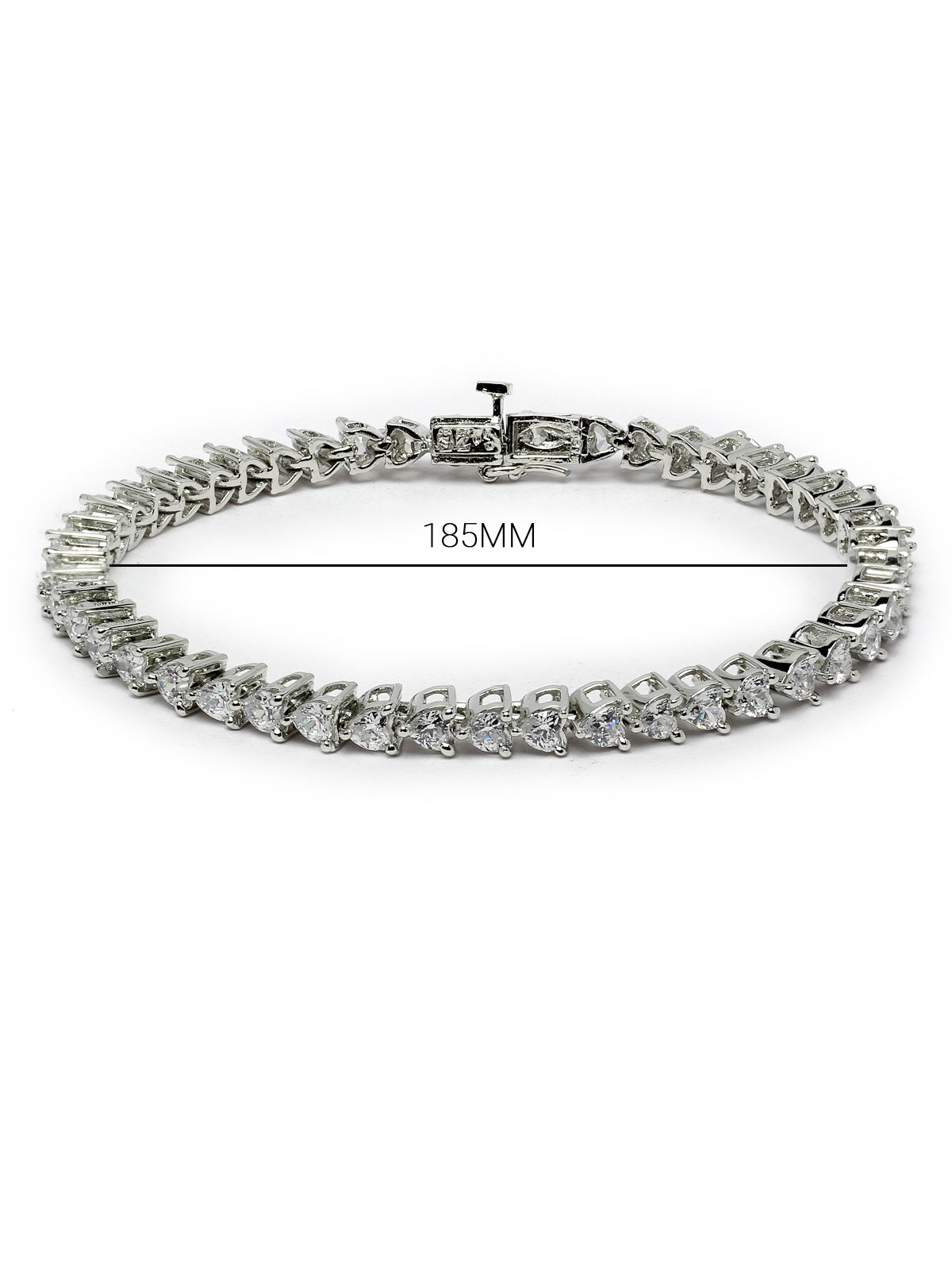 Pissara by Sukkhi Modern 925 Sterling Silver Heart Shaped Cubic Zirconia Tennis Bracelets For Women & Girls|with Authenticity Certificate, 925 Stamp & 6 Months Warranty BC105068