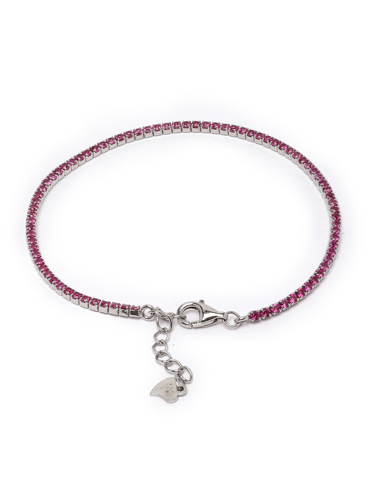 Pissara by Sukkhi Stylish 925 Sterling Silver Square Shaped Cubic Zirconia Tennis Bracelets For Women & Girls|with Authenticity Certificate, 925 Stamp & 6 Months Warranty BC105075