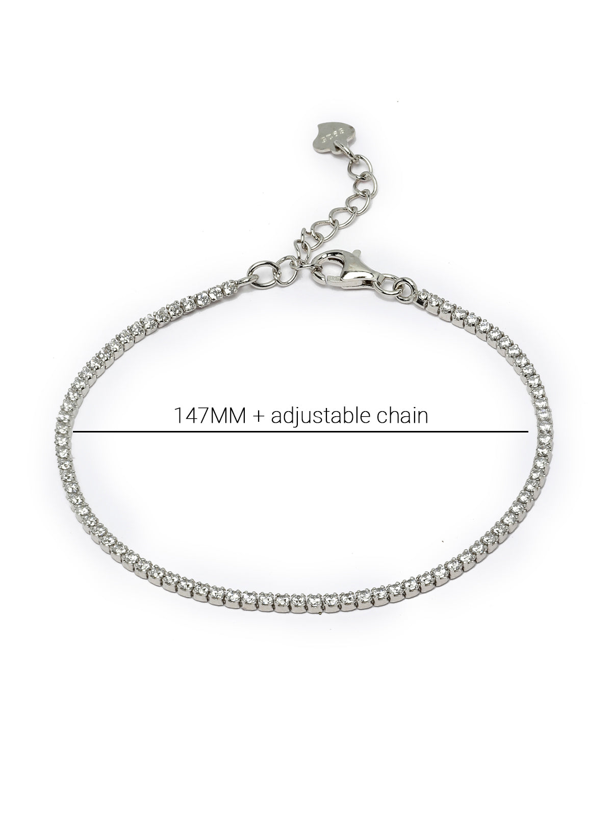 Pissara by Sukkhi Stylish 925 Sterling Silver Square Shaped Cubic Zirconia Tennis Bracelets For Women & Girls|with Authenticity Certificate, 925 Stamp & 6 Months Warranty BC105076