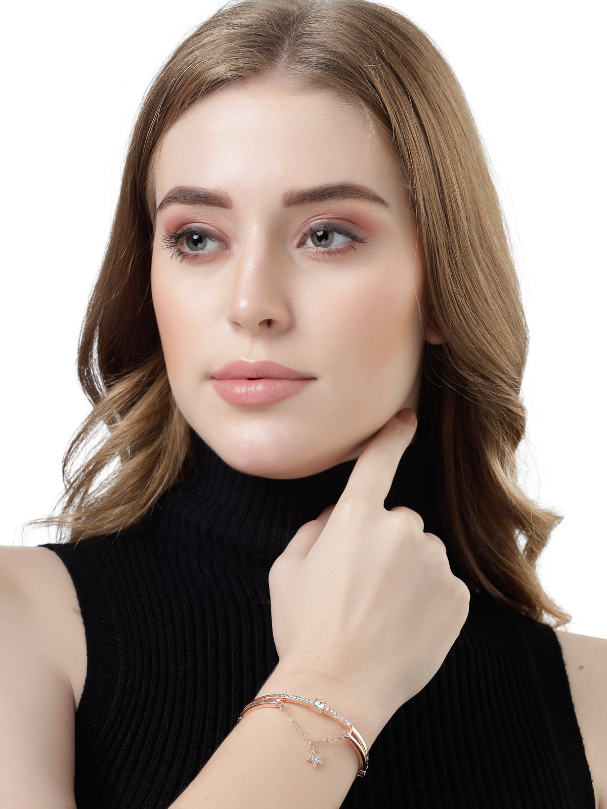Scintillare by Sukkhi Charming Latest Stackable Design Rhodium Plated Love Inspired Adjustable Combo Bangle Bracelet for Women & Girls ( Set of 6)|Birthday Gift for Women|CBBC106528